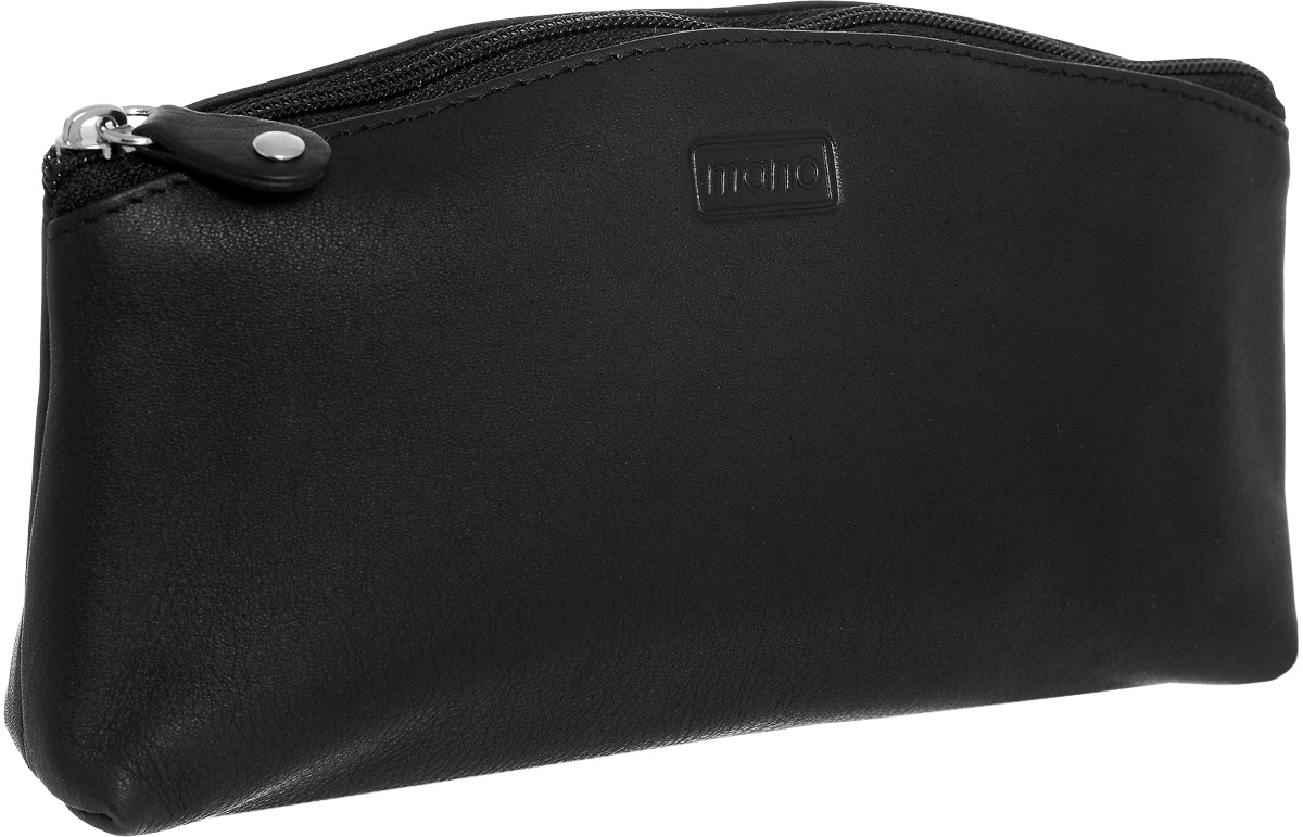 Косметичка Mano, цвет: черный. 1341213412 black Косметичка Mano, цвет: черный. 1341213412 blackКосметичка Mano выполнена из натуральной текстурной кожи и оформлена тисненой надписью с названием бренда. Внутри расположено одно вместительное отделение для косметики, которое закрывается на застежку-молнию. Изделие упаковано в фирменную коробку.