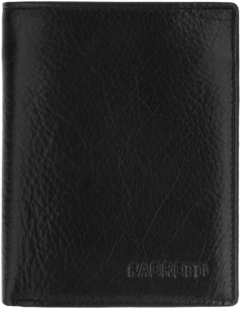 Кошелек мужской Fabretti, цвет: черный. 4600646006-black Кошелек мужской Fabretti, цвет: черный. 4600646006-blackКошелек Fabretti выполнен из натуральной кожи зернистой текстуры и оформлен тисненой надписью с названием бренда. Внутри расположено три отделения для купюр, одно из которых на молнии и объемный карман для мелочи, который закрывается клапаном на кнопку. Также внутри находятся шесть вертикальных карманов, один из которых с пластиковым окошком и три горизонтальных карманов для визитных и дисконтных карт. Изделие упаковано в фирменную коробку.