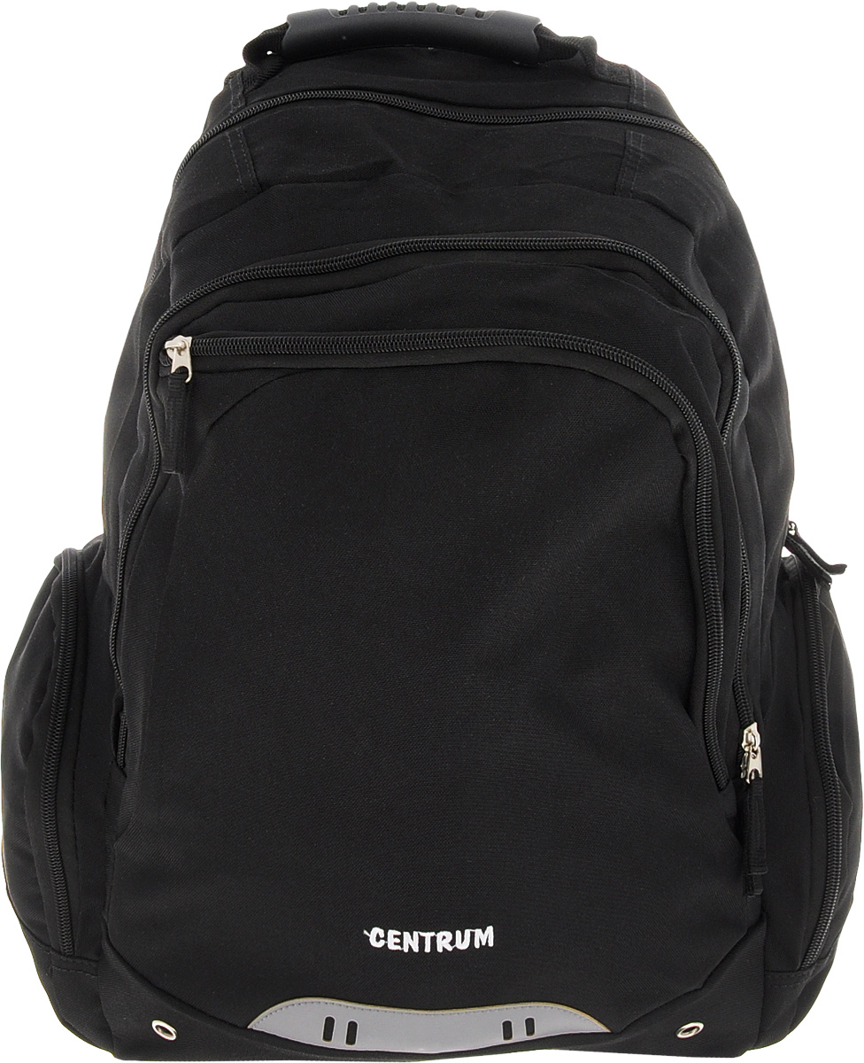 Centrum Рюкзак 8602886028 Centrum Рюкзак 8602886028Рюкзак Centrum изготовлен из прочного материала черного цвета. Рюкзак имеет два вместительных отделения, которые закрываются на молнии с двумя бегунками. В первом отделении расположен большой мягкий карман на хлястике с липучкой. Второе отделение содержит два открытых кармана и три кармашка под канцелярские принадлежности. На лицевой стороне и по бокам рюкзака расположены дополнительные карманы на молниях. Рюкзак оснащен удобной эргономичной ручкой для переноски. Широкие лямки могут регулироваться по длине и имеют грудную стяжку. Такой рюкзак можно использовать для повседневных прогулок, учебы, отдыха и спорта.