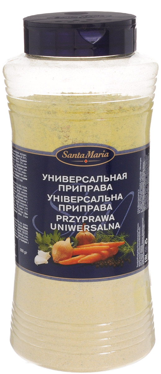Santa Maria Универсальная приправа, 900 г15224 Santa Maria Универсальная приправа, 900 г15224Универсальная приправа Santa Maria придает блюдам насыщенный аромат овощей и трав. Подходит для приготовления бульона, супов, соусов, рыбных, куриных, мясных и овощных блюд. Используйте вместо соли при приготовлении любых блюд. Уважаемые клиенты! Обращаем ваше внимание, что полный перечень состава продукта представлен на дополнительном изображении.