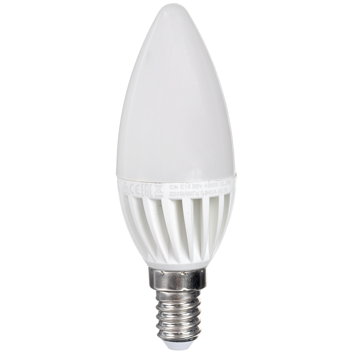 Светодиодная лампа Kosmos, белый свет, цоколь E14, 5W, 220V. Lksm_LED5wCNE1445Lksm_LED5wCNE1445 Светодиодная лампа Kosmos, белый свет, цоколь E14, 5W, 220V. Lksm_LED5wCNE1445Lksm_LED5wCNE1445КОСМОС LED CN 5Вт 220В E14 4500K (Lksm LED5wCNE1445) – представитель декоративной серии ламп из световых диодов. Преследует эффективное использование посредством классических люстр и БРА. Лампа сделана из оптимальных комплектующих, способна прослужить 30 тысяч часов. Экономия – до 90% электроэнергии. Цветовой индекс передачи Ra составляет >80. Заменяет ЛОН на 60W. Уважаемые клиенты! Обращаем ваше внимание на возможные изменения в дизайне упаковки. Качественные характеристики товара остаются неизменными. Поставка осуществляется в зависимости от наличия на складе.
