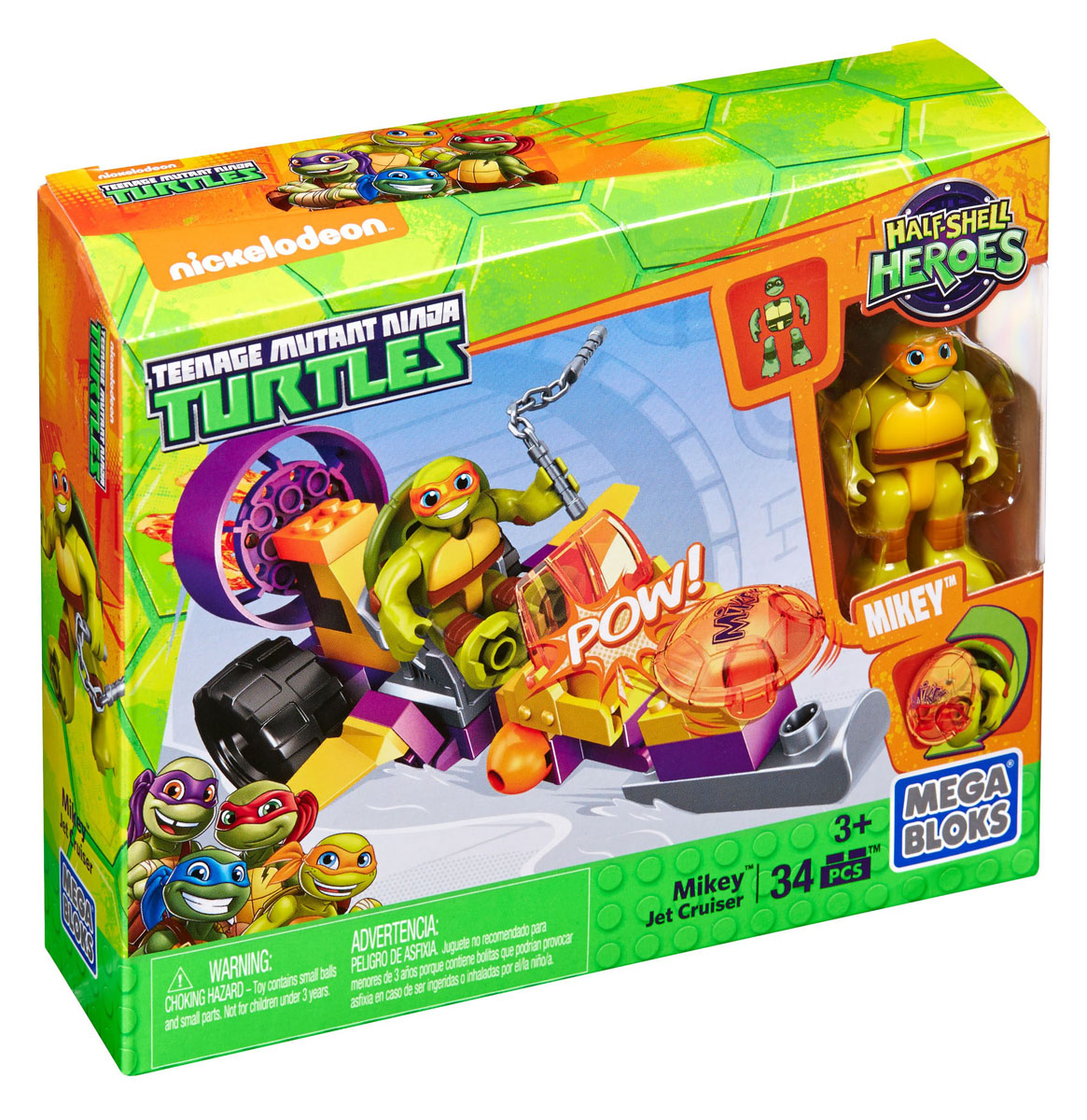 Mega Bloks Черепашки Ниндзя Half-Shell Heroes Конструктор Реактивный вездеход МикиDMW41_DMW42 Mega Bloks Черепашки Ниндзя Half-Shell Heroes Конструктор Реактивный вездеход МикиDMW41_DMW42Когда город в опасности, юные фанаты черепашек спешат на помощь с коллекцией Реактивный вездеход Мики от Mega Bloks ! Эти транспортные средства вооружены пусковыми установками! Посади черепашку на сиденье водителя и мчись на защиту города. Или сверни его в ниндзя-шар и отправь в бой! Простая система сборки для маленьких строителей. В этом конструкторе содержатся детали для сборки реактивного вездехода Мики. Вездеход оснащен катапультой, стреляющей диском. В комплекте также фигурка самого Микеланджело, с подвижными конечностями и поворачивающейся головой. Собирай и соединяй конструктор с другими игрушками Mega Bloks. Построй мир черепашек от подземелий до улиц и не останавливайся на этом! Конструктор содержит 34 детали.