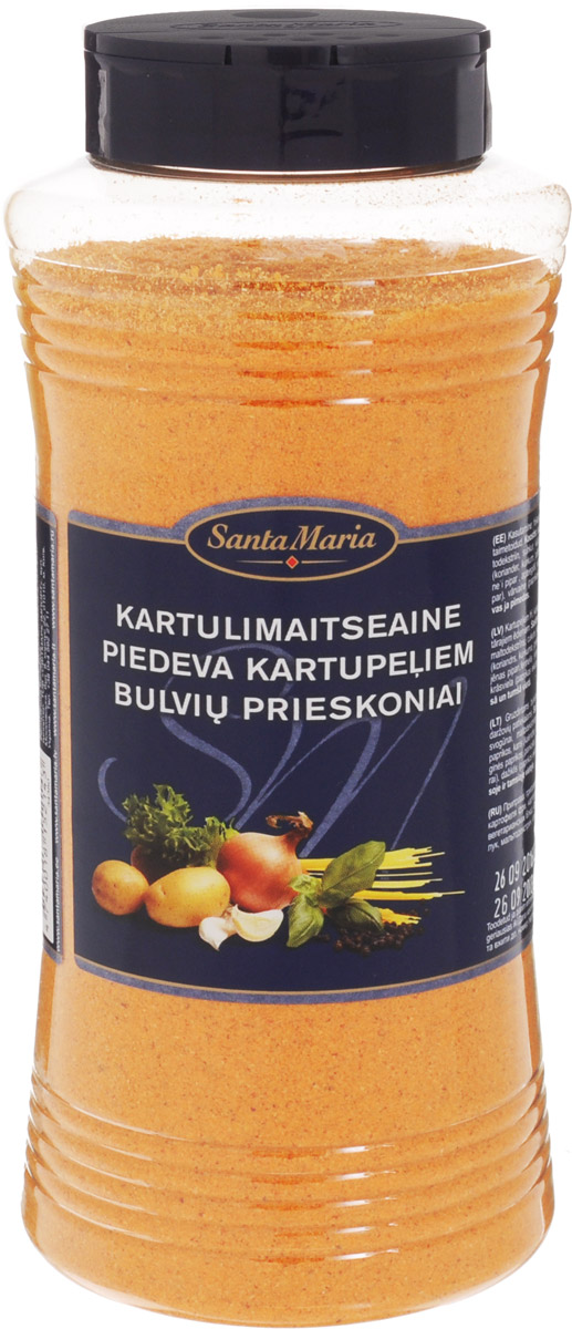 Santa Maria Приправа к картофелю, 850 г15214 Santa Maria Приправа к картофелю, 850 г15214Приправа Santa Maria придает блюдам из картофеля нежный пряный аромат и насыщенный вкус. Подходит к жареному, запеченному или тушеному картофелю, мясным и вегетарианским блюдам. Уважаемые клиенты! Обращаем ваше внимание, что полный перечень состава продукта представлен на дополнительном изображении.