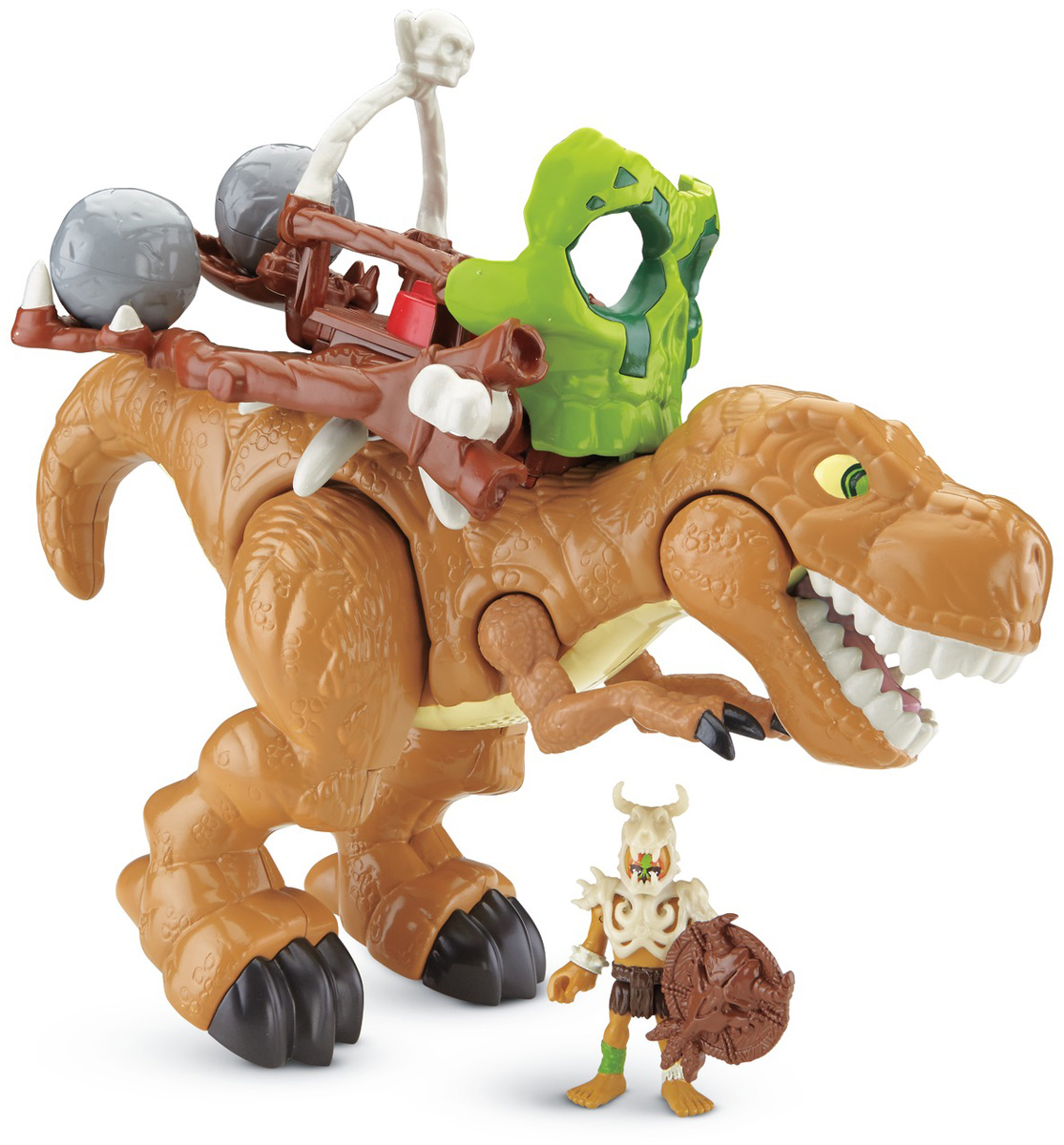 Imaginext Фигурка функциональная T-RexCDN91 Imaginext Фигурка функциональная T-RexCDN91Фигурка функциональная Imaginext T-Rex обязательно понравится всем поклонникам динозавров. В набор входят дополнительные аксессуары, которые помогут сделать тираннозавра еще сильнее! Фигурка обладает звуковыми функциями. Рекомендуется докупить 2 батарейки напряжением 1,5V типа АА (товар комплектуется демонстрационными).