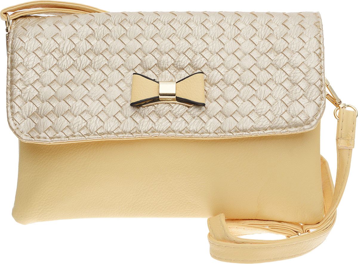 Сумка-клатч женская Mitya Veselkov Ladybag, цвет: бледно-желтый, жемчужный. LADYBAG-YELLOW1LADYBAG-YELLOW1 Сумка-клатч женская Mitya Veselkov Ladybag, цвет: бледно-желтый, жемчужный. LADYBAG-YELLOW1LADYBAG-YELLOW1Стильная женская сумка-клатч Mitya Veselkov Ladybag изготовлена из искусственной кожи. Изделие имеет два отделения, между которыми находится карман. Закрывается сумка-клатч на застежку-молнию и дополнительно на клапан с магнитной кнопкой. Клапан оформлен тиснением под плетением и декоративным бантиком. В комплект входит съемный наплечный ремень, который регулируется по длине. Пристегнув ремень к изделию, его можно носить через плечо.