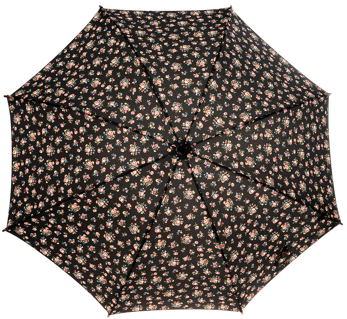 Зонт-трость женский Cath Kidston Kensington, механический, цвет: черный. L541-2652L541-2652 KewSprigCharcole Зонт-трость женский Cath Kidston Kensington, механический, цвет: черный. L541-2652L541-2652 KewSprigCharcoleЯркий механический зонт-трость Cath Kidston Kensington даже в ненастную погоду позволит вам оставаться стильной и элегантной. Каркас зонта включает 8 спиц из фибергласса с деревянным наконечниками. Стержень изготовлен из дерева. Купол зонта выполнен из износостойкого полиэстера и оформлен мелким цветочным принтом. Изделие дополнено удобной рукояткой из гладкого дерева. Зонт механического сложения: купол открывается и закрывается вручную до характерного щелчка. Модель дополнительно застегивается с помощью двух хлястиков: на кнопку и липучку с декоративной пуговицей. Такой зонт не только надежно защитит вас от дождя, но и станет стильным аксессуаром, который идеально подчеркнет ваш неповторимый образ.