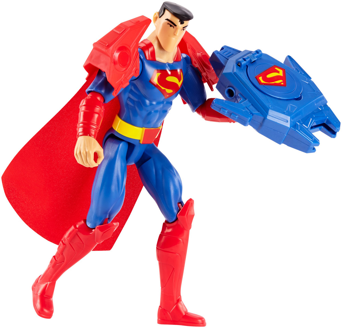 Batman Фигурка Superman Armor BlastFBR08_FBR09 Batman Фигурка Superman Armor BlastFBR08_FBR09Фигурка Batman Superman Armor Blast станет отличным подарком юному поклоннику комиксов DC Comics. Armor Blast - мегакостюм Супермена, делающий его и так невероятную силу поистине безграничной! Мощная наплечная броня и смертоносное оружие, стреляющее дисками - только такая экипировка достойна супергероя! Эта 30-сантиметровая фигурка идеально передает уникальный образ и безукоризненный стиль героя Лиги Справедливости. Голова фигурки поворачивается, руки и ноги сгибаются, чтобы герой мог принимать самые невероятные позы. Выбери Бэтмена, Супермена, Флеша, Чудо-женщину, Джокера или других героев, чтобы воссоздать свои любимые схватки между супергероями и суперзлодеями вселенной DC Comics!