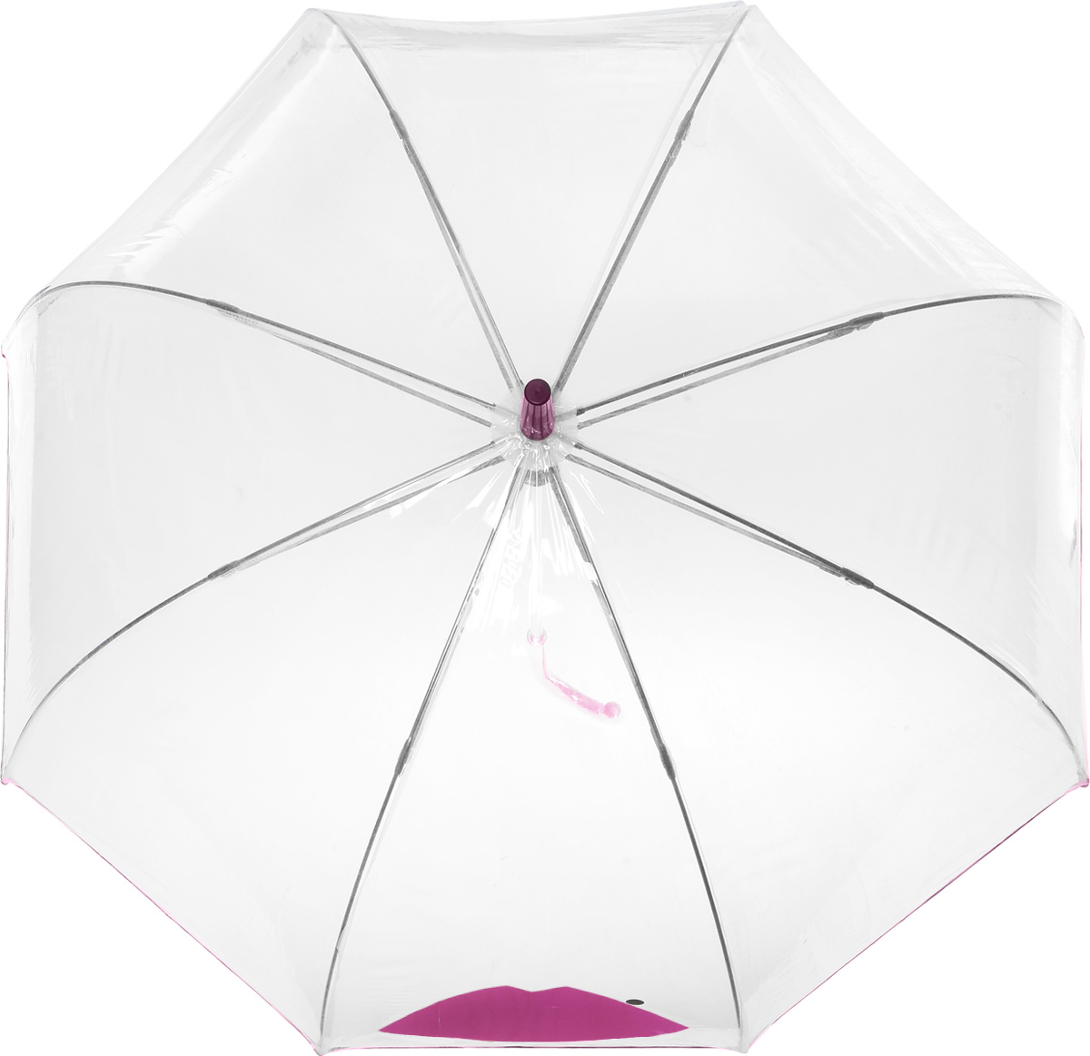 Зонт-трость женский Lulu Guinness Birdcage, механический, цвет: прозрачный, сливовый. L719-3180L719-3180 AbstractLipMagenta Зонт-трость женский Lulu Guinness Birdcage, механический, цвет: прозрачный, сливовый. L719-3180L719-3180 AbstractLipMagentaНеобычный механический зонт-трость Lulu Guinness Birdcage даже в ненастную погоду позволит вам оставаться модной и элегантной. Каркас зонта включает 8 спиц из фибергласса с пластиковыми наконечниками. Стержень изготовлен из стали. Купол зонта выполнен из высококачественного прозрачного ПВХ и оформлен принтом в виде губок с кокетливой родинкой и кантом того же цвета. Изделие дополнено удобной пластиковой рукояткой с металлическим элементом. Зонт механического сложения: купол открывается и закрывается вручную до характерного щелчка. Модель дополнительно застегивается с помощью хлястика на кнопку. Такой зонт не только надежно защитит вас от дождя, но и станет стильным аксессуаром, который идеально подчеркнет ваш неповторимый образ.