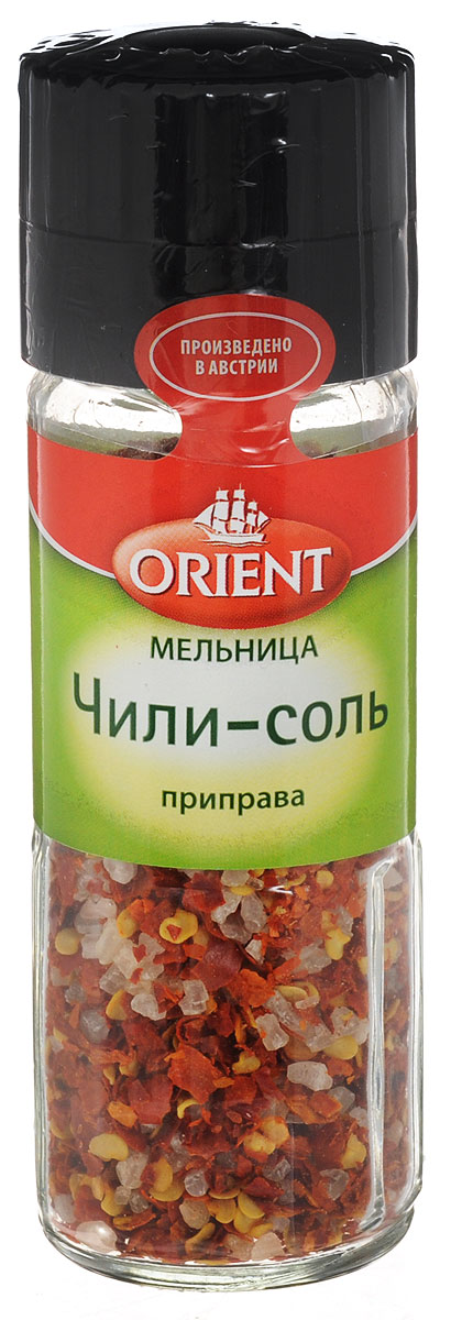 Orient Приправа Чили-соль, 48 г430311 Orient Приправа Чили-соль, 48 г430311Приправа Orient Чили-соль в ручной мельнице и с морской солью придаст восхитительный аромат вашим блюдам.
