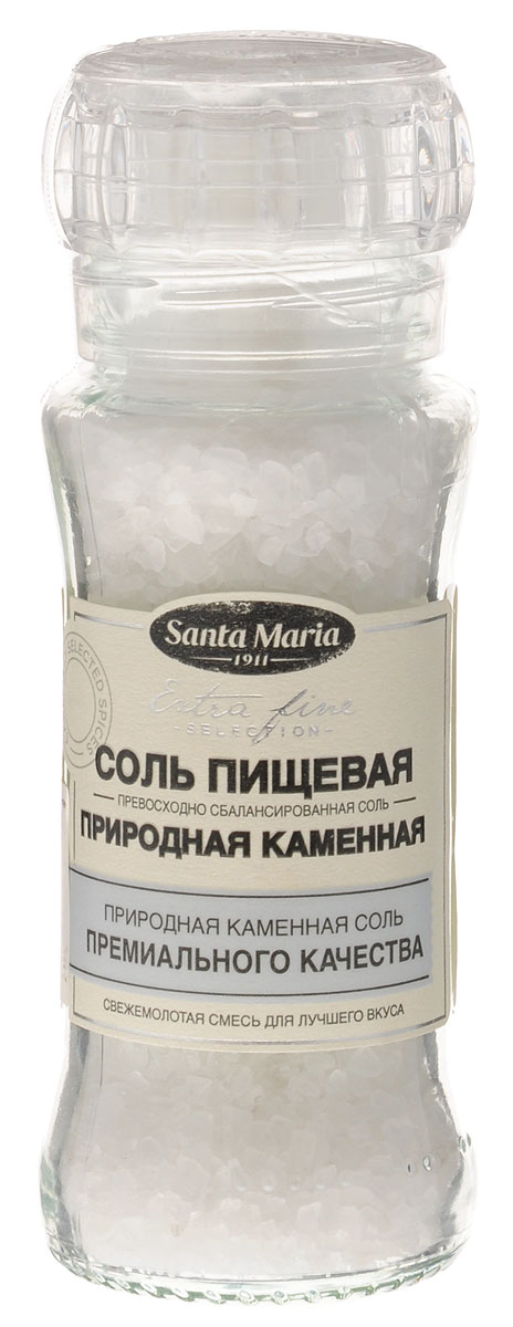 Santa Maria Соль пищевая (природная каменная), 140 г26794 Santa Maria Соль пищевая (природная каменная), 140 г26794Природная каменная соль имеет мягкий соленый вкус. Соль прекрасно подходит ко всем блюдам – к мясу, рыбе, овощам, супам или бульонам. Упаковка может иметь несколько видов дизайна. Поставка осуществляется в зависимости от наличия на складе.