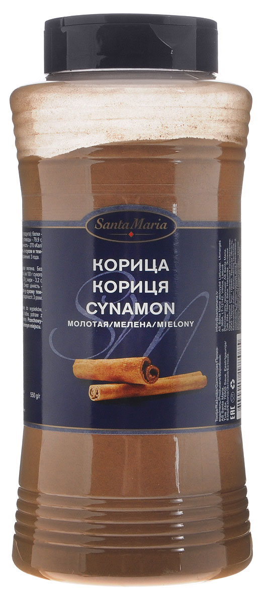 Santa Maria Корица молотая, 550 г17708 Santa Maria Корица молотая, 550 г17708Корица обладает ярко выраженным жгучим вкусом и теплым ароматом. Используется при приготовлении фруктов, каш и различных десертов, в острых блюдах из курицы или баранины, а также при консервировании.