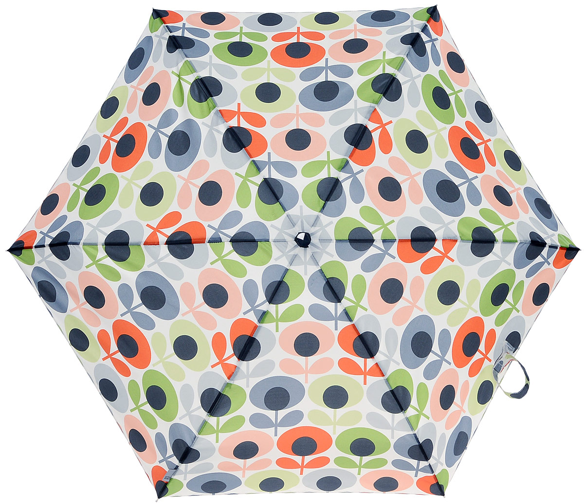 Зонт женский Orla Kiely Tiny, механический, 5 сложений, цвет: мультиколор. L744-3202L744-3202 MultiFlowerOval Зонт женский Orla Kiely Tiny, механический, 5 сложений, цвет: мультиколор. L744-3202L744-3202 MultiFlowerOvalСтильный механический зонт Orla Kiely Tiny в 5 сложений даже в ненастную погоду позволит вам оставаться элегантной. Облегченный каркас зонта выполнен из 6 спиц из фибергласса и алюминия, стержень также изготовлен из алюминия, удобная рукоятка - из дерева. Купол зонта выполнен из прочного полиэстера и оформлен оригинальным красочным принтом. В закрытом виде застегивается хлястиком на липучку. Зонт механического сложения: купол открывается и закрывается вручную до характерного щелчка. На рукоятке для удобства есть небольшой шнурок, позволяющий при необходимости надеть зонт на руку. К зонту прилагается чехол, оформленный нашивкой с названием бренда. Такой зонт компактно располагается в кармане, сумочке, дверке автомобиля.