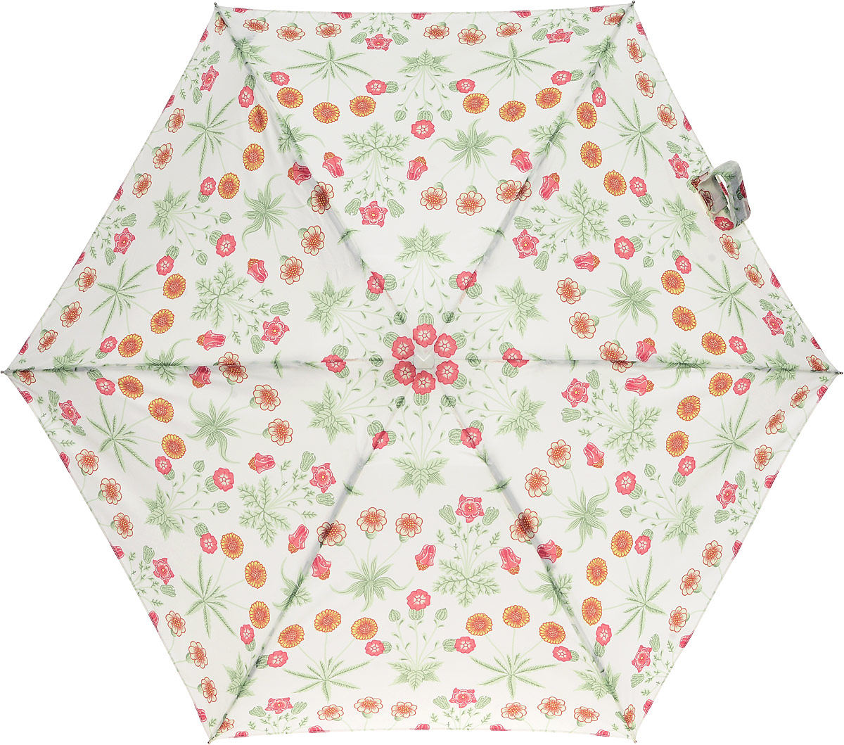Зонт женский Morris & Co Tiny, механический, 5 сложений, цвет: белый, мультиколор. L713-2794L713-2794 Daisy Зонт женский Morris & Co Tiny, механический, 5 сложений, цвет: белый, мультиколор. L713-2794L713-2794 DaisyСтильный механический зонт Morris & Co Tiny в 5 сложений даже в ненастную погоду позволит вам оставаться элегантной. Облегченный каркас зонта выполнен из 6 спиц из фибергласса и алюминия, стержень также изготовлен из алюминия, удобная рукоятка - из дерева. Купол зонта выполнен из прочного полиэстера. В закрытом виде застегивается хлястиком на липучке. Яркий оригинальный цветочный рисунок поднимет настроение в дождливый день. Зонт механического сложения: купол открывается и закрывается вручную до характерного щелчка. На рукоятке для удобства есть небольшой шнурок, позволяющий надеть зонт на руку тогда, когда это будет необходимо. К зонту прилагается чехол, который оформлен нашивкой с названием бренда. Такой зонт компактно располагается в кармане, сумочке, дверке автомобиля.