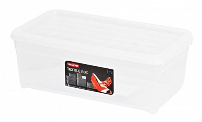Контейнер для хранения Curver Textile, цвет: прозрачный, 5,7 л. 03003-001-0003003-001-00 Контейнер для хранения Curver Textile, цвет: прозрачный, 5,7 л. 03003-001-0003003-001-00Контейнер для хранения Curver Textile, выполненный из прочного прозрачного пластика, предназначен для хранения различных вещей. Крышка легко открывается и плотно закрывается с помощью легкого щелчка. Контейнер поможет хранить все в одном месте, а также защитить вещи от пыли, грязи и влаги.