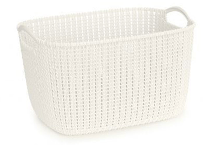 Корзина универсальная Curver Knit, цвет: белый, 19 л03670-X64-00 Корзина универсальная Curver Knit, цвет: белый, 19 л03670-X64-00Универсальная корзина Curver Knit изготовлена из высококачественного пластика и декоративной перфорацией под плетение. Для дополнительного удобства корзина имеет удобные ручки. Такая корзина непременно пригодится в быту, в ней можно хранить кухонные принадлежности, специи, аксессуары для ванной и другие бытовые предметы.