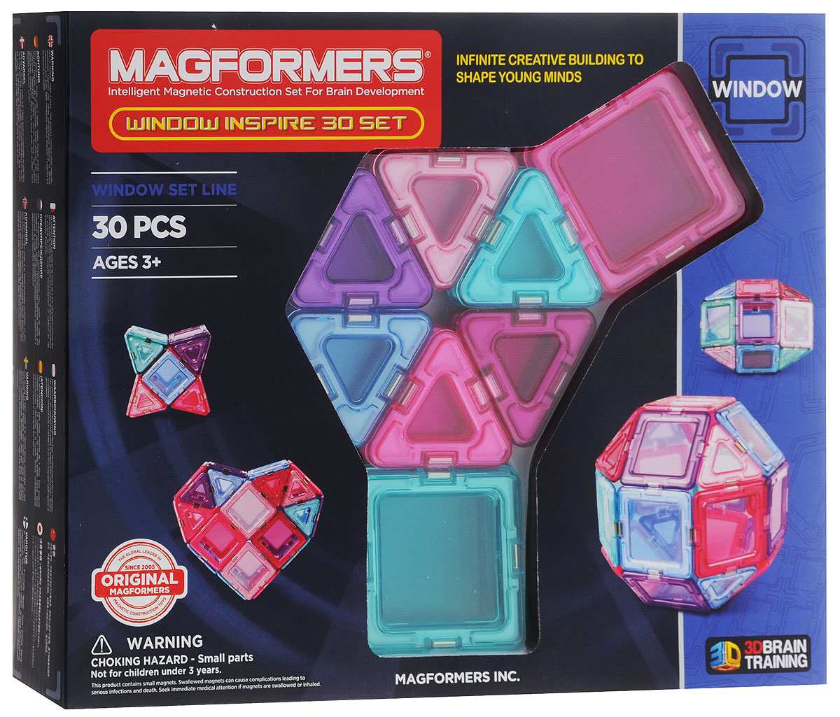 Magformers Магнитный конструктор Window Inspire Set 30714004 Magformers Магнитный конструктор Window Inspire Set 30714004Магнитный конструктор Magformers Window Inspire Set 30 - это специальное издание набора Magformers Window 30 в мягких пастельных цветах. Нежные оттенки розового, фиолетового и голубого особенно придутся по душе девочкам. Набор Window Inspire Set 30 прекрасно подойдет тем, кто только начинает знакомство с магнитными конструкторами Магформерс. В его состав входят 30 элементов. С этими базовыми деталями ребенок быстро освоит построение предметов на плоскости, а затем с легкостью перейдет к конструированию трехмерных моделей. Каждая деталь содержит окошко из цветного прозрачного пластика, что открывает новые возможности для творчества. Все элементы Magformers Window Inspire Set 30 также совместимы с любыми другими наборами Магформерс, что позволяет пополнить уже имеющуюся коллекцию новыми необычными цветами и расширить варианты возможных построек. Конструкторы Магформерс - это неиссякаемый источник веселья и творчества! Множество различных по форме деталей позволяет...