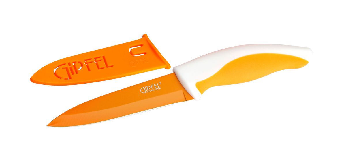 Нож универсальный Gipfel "Picnic", цвет: оранжевый, длина лезвия 10 см