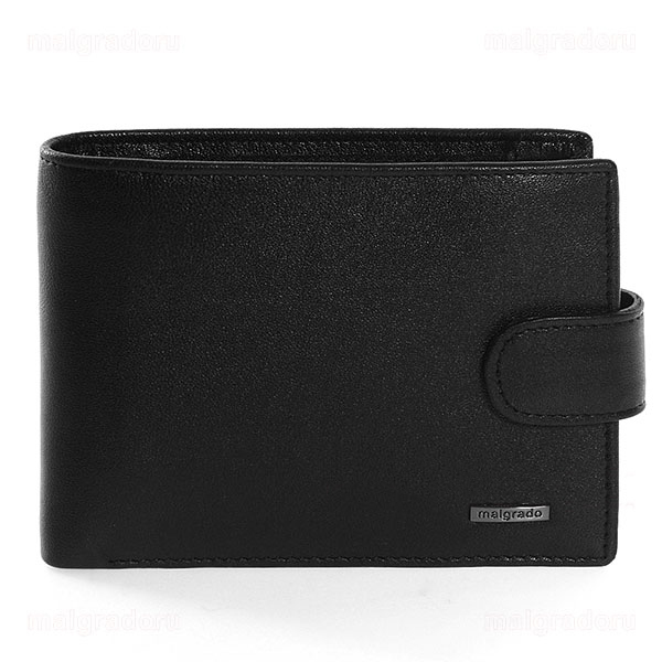 Портмоне мужское Malgrado, цвет: черный. 34511-55D Black34511-55D Black Портмоне мужское Malgrado, цвет: черный. 34511-55D Black34511-55D BlackУниверсальное портмоне Malgrado изготовлено из натуральной кожи черного цвета. Внутри содержит три отделения для купюр, одно из которых на молнии, два потайных кармашка, отсек для мелочи на кнопке, прозрачный кармашек для пропуска или фотографии, съемную визитницу на десять карточек. Закрывается портмоне хлястиком на кнопке. Благодаря насыщенному черному цвету и лаконичному дизайну, такое портмоне подойдет любителям классических аксессуаров. Характеристики: Материал: натуральная кожа, пластик. Размер портмоне: 12 см х 9 см х 1,5 см. Цвет: черный. Размер упаковки: 14,5 см х 10,5 см х 3,5 см. Артикул: 34511-55D Black.