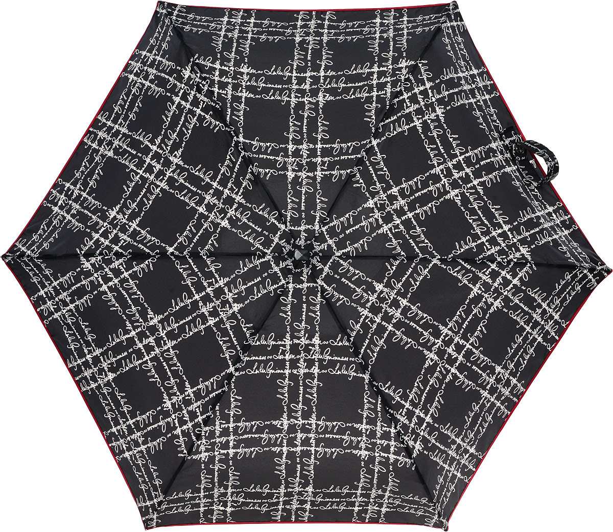 Зонт женский Lulu Guinness Tiny, механический, 5 сложений, цвет: черный, бежевый. L717-2404L717-2404 SayingsPlaid Зонт женский Lulu Guinness Tiny, механический, 5 сложений, цвет: черный, бежевый. L717-2404L717-2404 SayingsPlaidСтильный механический зонт Lulu Guinness Tiny в 5 сложений даже в ненастную погоду позволит вам оставаться элегантной. Облегченный каркас зонта выполнен из 6 спиц из фибергласса и алюминия, стержень также изготовлен из алюминия, удобная рукоятка - из пластика. Купол зонта выполнен из прочного полиэстера. В закрытом виде застегивается хлястиком на кнопке. Яркий оригинальный принт в виде надписей поднимет настроение в дождливый день. Зонт механического сложения: купол открывается и закрывается вручную до характерного щелчка. На рукоятке для удобства есть небольшой шнурок, позволяющий надеть зонт на руку тогда, когда это будет необходимо. К зонту прилагается чехол, который оформлен нашивкой с названием бренда. Такой зонт компактно располагается в кармане, сумочке, дверке автомобиля.