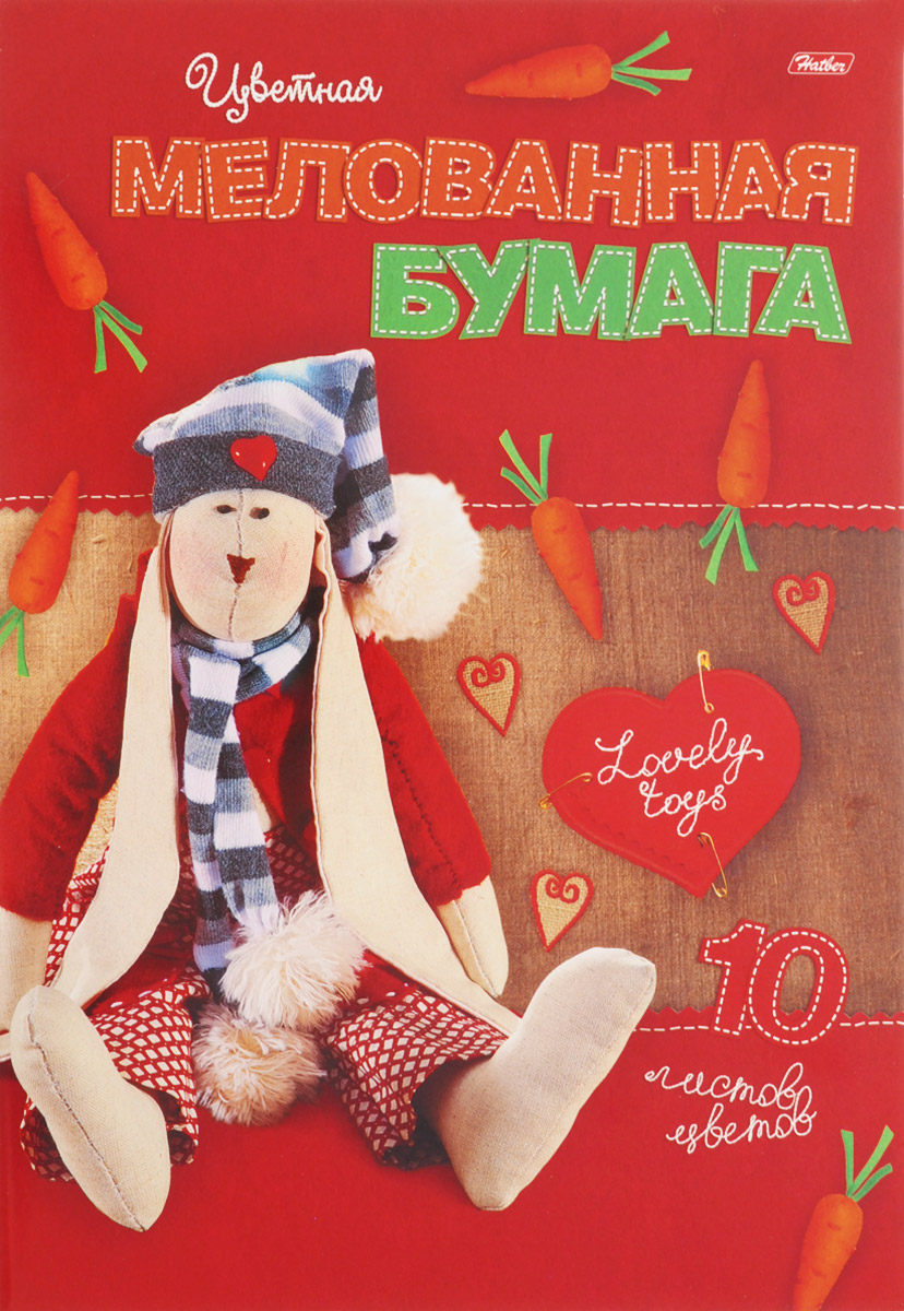 Hatber Набор цветной мелованной бумаги Lovely Toys 10 листов10Бц4м_08751 Hatber Набор цветной мелованной бумаги Lovely Toys 10 листов10Бц4м_08751Набор цветной мелованной бумаги Hatber Lovely Toys позволит создавать всевозможные аппликации и поделки. Набор состоит из десяти листов односторонней цветной бумаги формата А4 десяти цветов: оранжевого, голубого, красного, зеленого, оливкового, серого, синего, коричневого, желтого и черного цветов. Создание поделок из цветной бумаги позволяет ребенку развивать творческие способности, кроме того, это увлекательный досуг. Набор упакован в картонную папку с изображением мягкой игрушки.