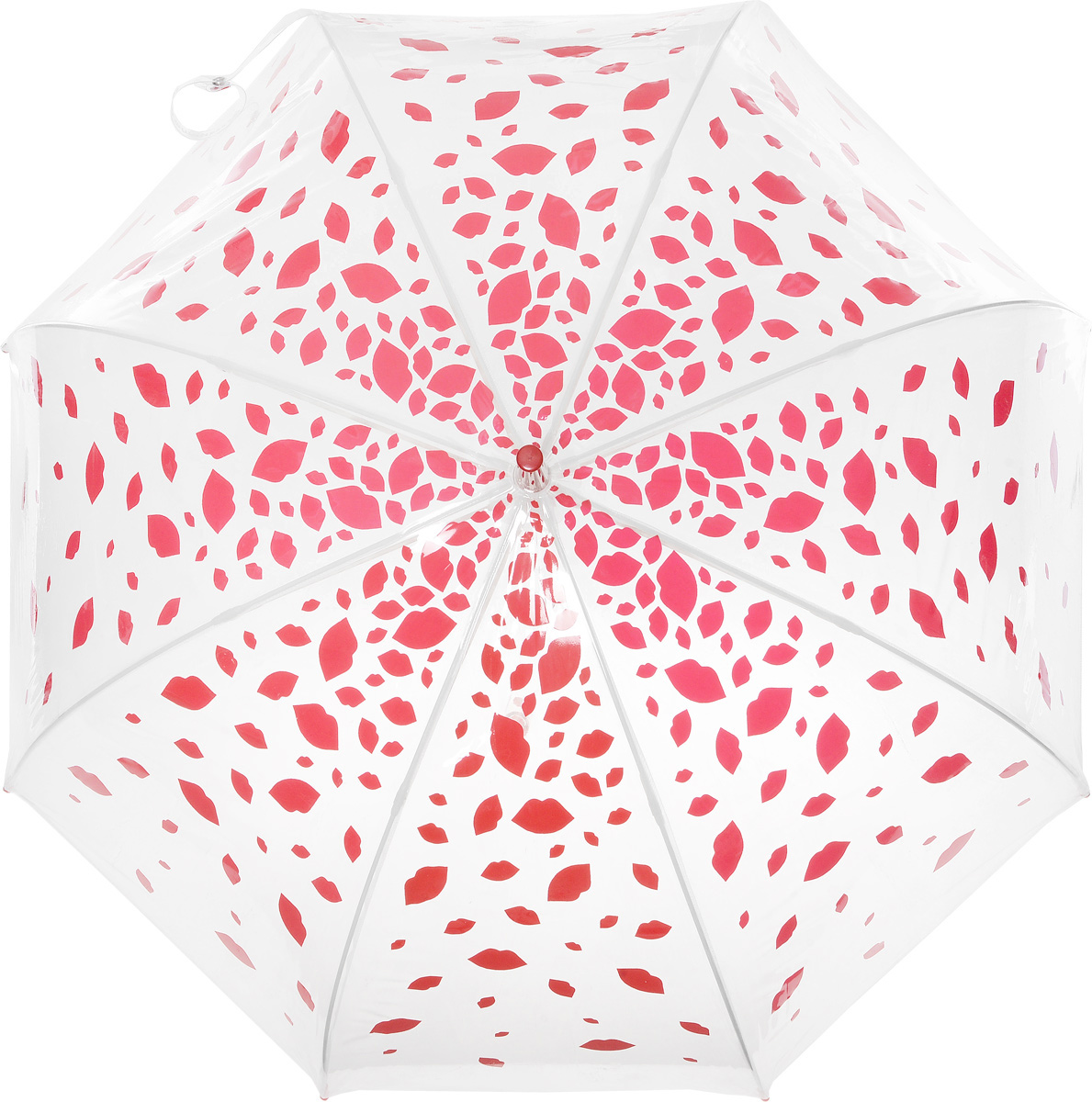 Зонт-трость женский Lulu Guinness Birdcage, механический, цвет: прозрачный, красный. L719-3177L719-3177 RainingLips Зонт-трость женский Lulu Guinness Birdcage, механический, цвет: прозрачный, красный. L719-3177L719-3177 RainingLipsНеобычный механический зонт-трость Lulu Guinness Birdcage даже в ненастную погоду позволит вам оставаться модной и элегантной. Каркас зонта включает 8 спиц из фибергласса с пластиковыми наконечниками. Стержень изготовлен из стали. Купол зонта выполнен из высококачественного прозрачного ПВХ и оформлен принтом в виде губок. Изделие дополнено удобной прозрачной рукояткой из пластика с металлическим элементом в верхней части. Пластиковая часть наполнена жидкостью с яркими декоративными элементами в виде губок. Зонт механического сложения: купол открывается и закрывается вручную до характерного щелчка. Модель дополнительно застегивается с помощью хлястика на кнопку. Такой зонт не только надежно защитит вас от дождя, но и станет стильным аксессуаром, который идеально подчеркнет ваш неповторимый образ.