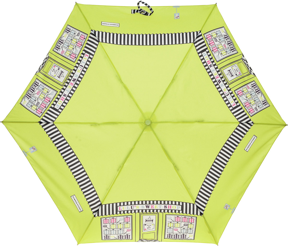Зонт женский Lulu Guinness Superslim, механический, 3 сложения, цвет: черный, белый, салатовый. L718-2788L718-2788 SweetShop Зонт женский Lulu Guinness Superslim, механический, 3 сложения, цвет: черный, белый, салатовый. L718-2788L718-2788 SweetShopСтильный механический зонт Lulu Guinness Superslim в 3 сложения даже в ненастную погоду позволит вам оставаться элегантной. Облегченный каркас зонта выполнен из 6 спиц из фибергласса и алюминия, стержень также изготовлен из алюминия, удобная рукоятка - из пластика. Купол зонта изготовлен из прочного полиэстера и имеет оригинальный дизайн. В закрытом виде застегивается хлястиком на кнопку. Зонт механического сложения: купол открывается и закрывается вручную до характерного щелчка. К зонту прилагается чехол, который дополнительно застегивается на липучку. Такой зонт компактно располагается в глубоком кармане, сумочке, дверке автомобиля.