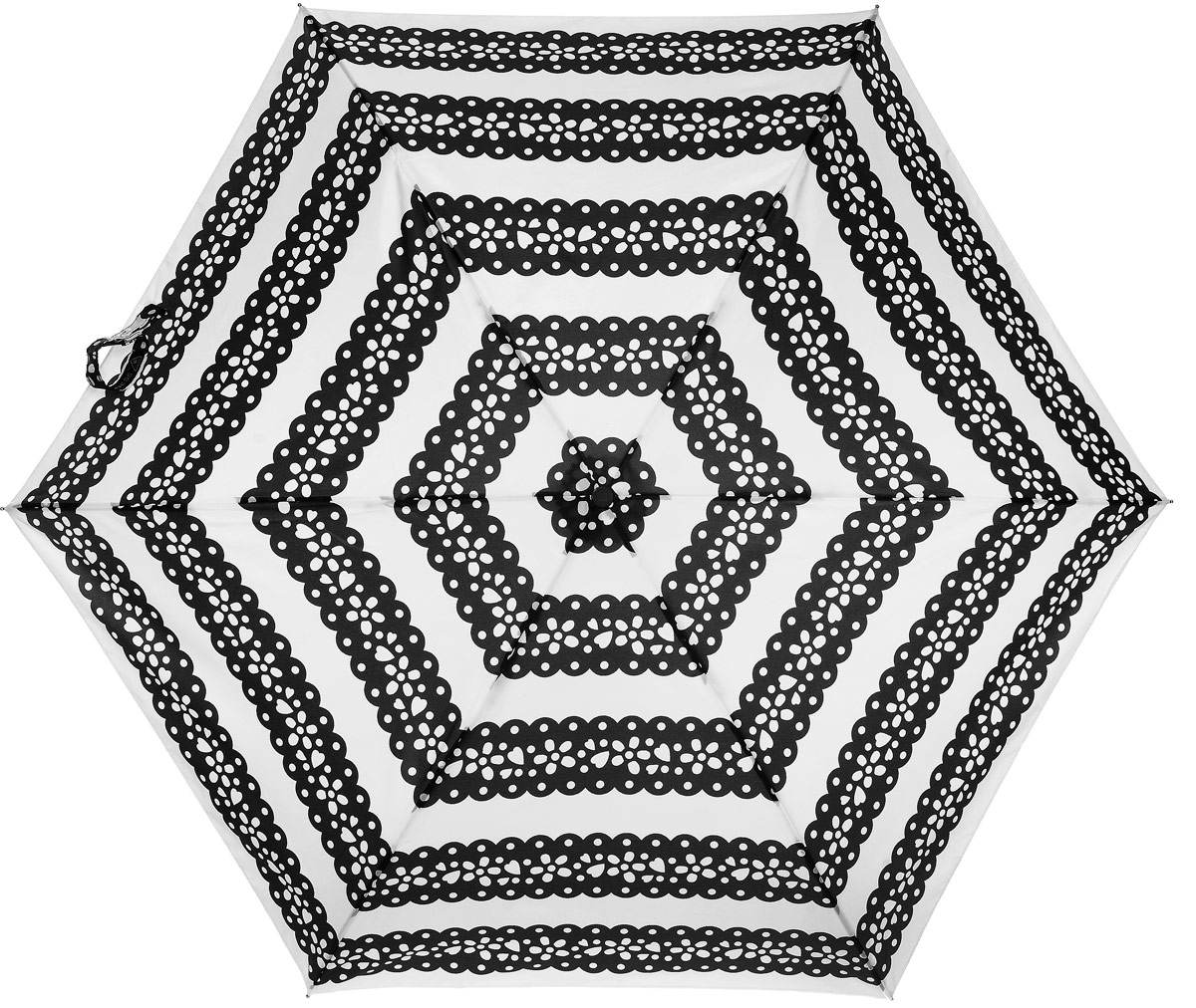 Зонт женский Lulu Guinness Superslim, механический, 3 сложения, цвет: черный, белый. L718-2959L718-2959 MexicanCutOut Зонт женский Lulu Guinness Superslim, механический, 3 сложения, цвет: черный, белый. L718-2959L718-2959 MexicanCutOutСтильный механический зонт Lulu Guinness Superslim в 3 сложения даже в ненастную погоду позволит вам оставаться элегантной. Каркас зонта выполнен из 6 спиц из фибергласса и алюминия, стержень также изготовлен из алюминия, удобная рукоятка - из пластика. Купол зонта выполнен из прочного полиэстера. В закрытом виде застегивается хлястиком на кнопке. Яркий оригинальный орнамент поднимет настроение в дождливый день. Зонт механического сложения: купол открывается и закрывается вручную до характерного щелчка. На рукоятке для удобства есть небольшой шнурок, позволяющий надеть зонт на руку тогда, когда это будет необходимо. К зонту прилагается чехол, который оформлен нашивкой с названием бренда. Такой зонт компактно располагается в кармане, сумочке, дверке автомобиля.