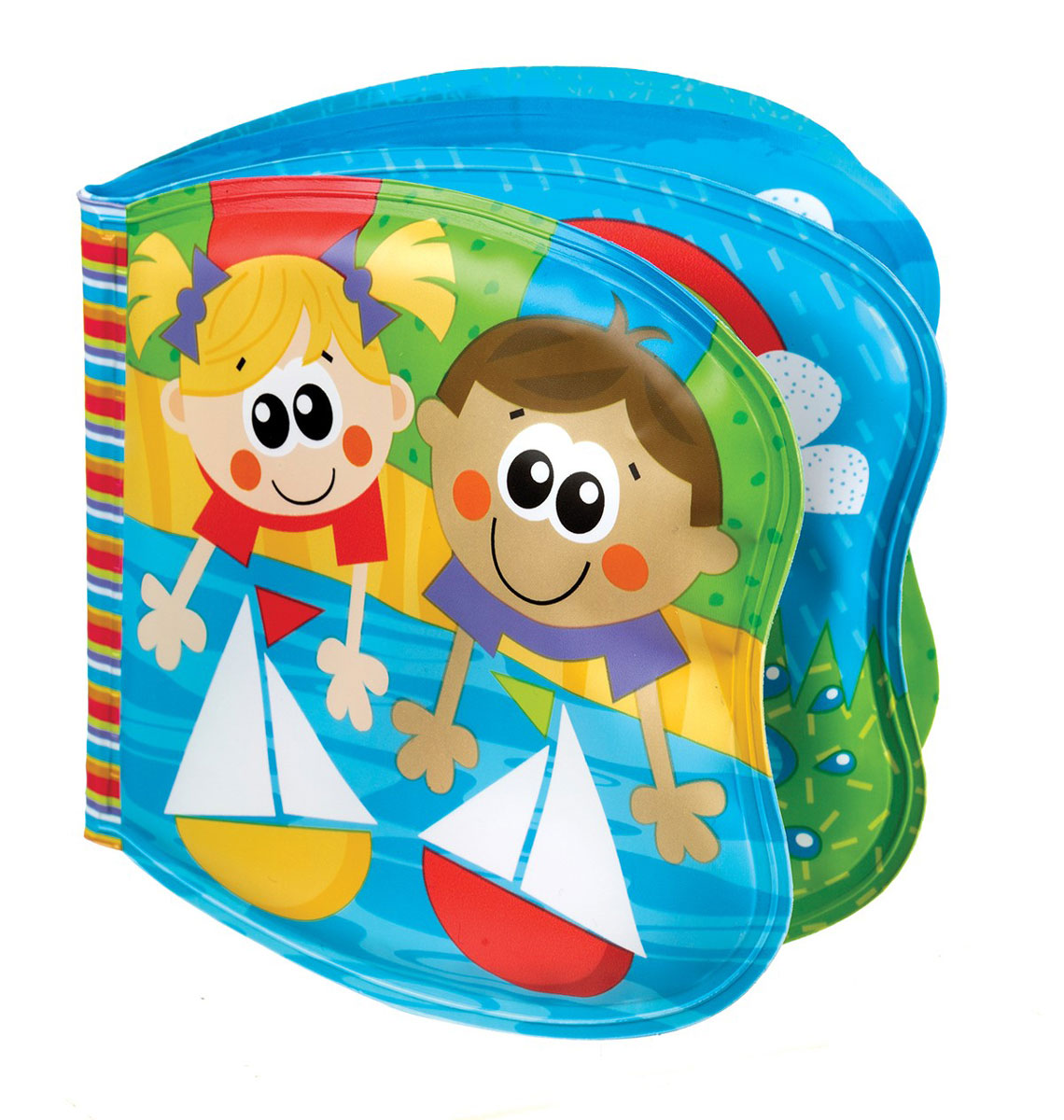 Playgro Книжка-пищалка 01827240182724 Playgro Книжка-пищалка 01827240182724Книжки с яркими непромокаемыми картинками отлично развлекут малыша во время водных процедур. Внутри одной из страничек находится пищалка, которая развеселит малыша забавными звуками. Игрушки способствуют развитию мелкой моторики, координации, осознанию причинно-следственных связей.