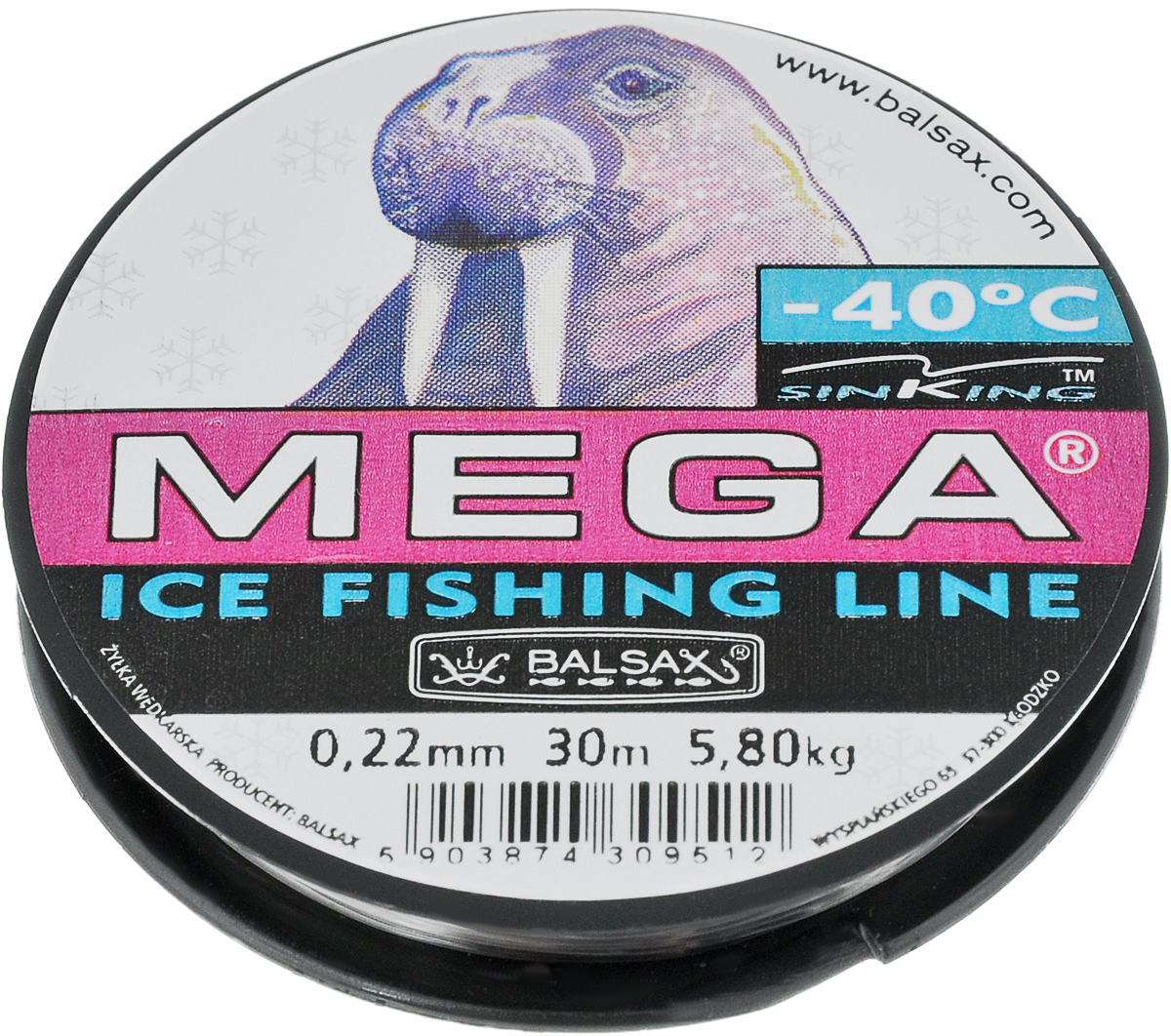 Леска зимняя Balsax Mega, 30 м, 0,22 мм, 5,8 кг310-11022 Леска зимняя Balsax Mega, 30 м, 0,22 мм, 5,8 кг310-11022Леска зимняя Balsax Mega изготовлена из 100% нейлона и очень хорошо выдерживает низкие температуры. Даже в самом холодном климате, при температуре вплоть до -40°C, она сохраняет свои свойства практически без изменений, в то время как традиционные лески становятся менее эластичными и теряют прочность. Поверхность лески обработана таким образом, что она не обмерзает и отлично подходит для подледного лова. Прочна в местах вязки узлов даже при минимальном диаметре.