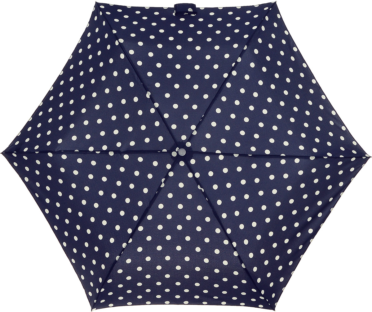Зонт женский Cath Kidston Minilite, механический, 3 сложения, цвет: темно-синий, бежевый. L768-2654L768-2654 SpotNavy Зонт женский Cath Kidston Minilite, механический, 3 сложения, цвет: темно-синий, бежевый. L768-2654L768-2654 SpotNavyСтильный механический зонт Cath Kidston Minilite в 3 сложения даже в ненастную погоду позволит вам оставаться элегантной. Облегченный каркас зонта выполнен из 8 спиц из фибергласса и алюминия, стержень также изготовлен из алюминия, удобная рукоятка - из пластика. Купол зонта выполнен из прочного полиэстера. В закрытом виде застегивается хлястиком на липучке. Яркий оригинальный принт в горох поднимет настроение в дождливый день. Зонт механического сложения: купол открывается и закрывается вручную до характерного щелчка. На рукоятке для удобства есть небольшой шнурок, позволяющий надеть зонт на руку тогда, когда это будет необходимо. К зонту прилагается чехол с небольшой нашивкой с названием бренда. Такой зонт компактно располагается в кармане, сумочке, дверке автомобиля.