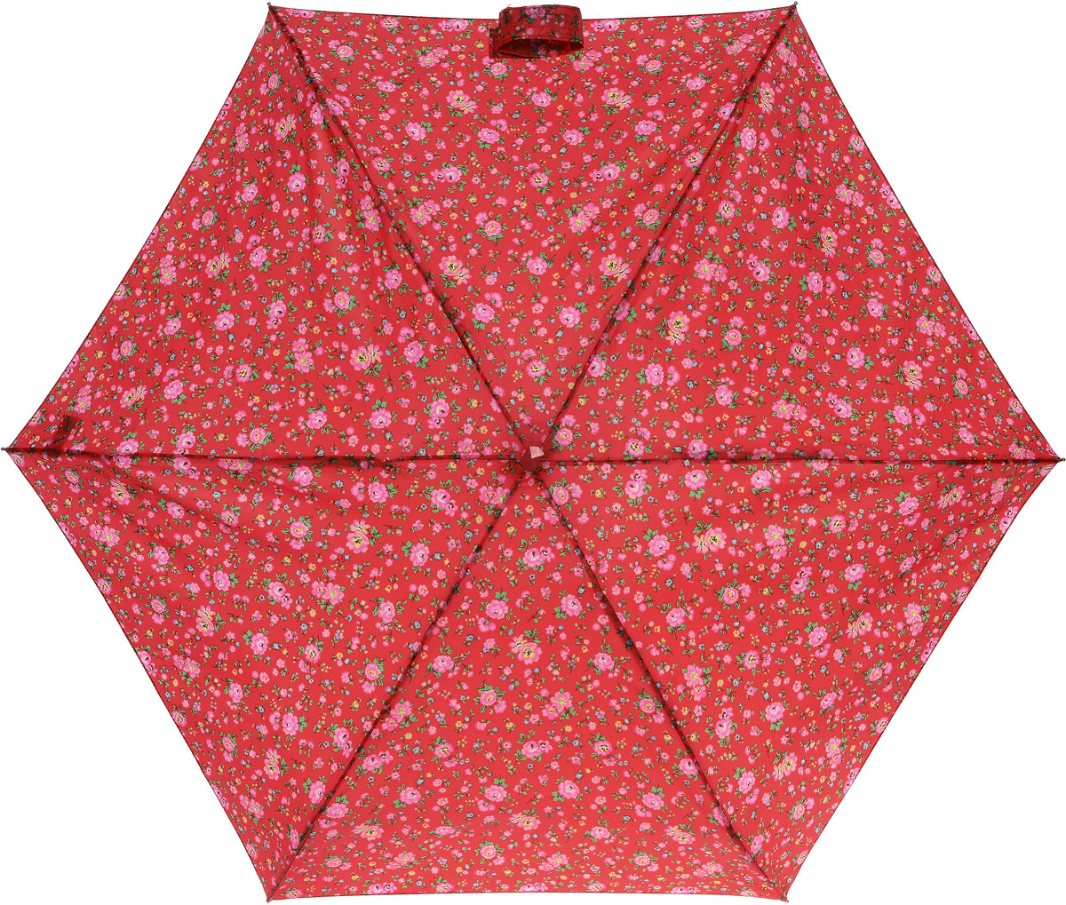 Зонт женский Cath Kidston Tiny, механический, 5 сложений, цвет: красный. L739-3063L739-3063 BramleySprigSmallRed Зонт женский Cath Kidston Tiny, механический, 5 сложений, цвет: красный. L739-3063L739-3063 BramleySprigSmallRedСтильный механический зонт Cath Kidston Tiny в 5 сложений даже в ненастную погоду позволит вам оставаться элегантной. Облегченный каркас зонта выполнен из 6 спиц из фибергласса и алюминия, стержень также изготовлен из алюминия, удобная рукоятка - из пластика. Купол зонта выполнен из прочного полиэстера и оформлен мелким цветочным принтом. В закрытом виде застегивается хлястиком на липучку. Зонт механического сложения: купол открывается и закрывается вручную до характерного щелчка. На рукоятке для удобства есть небольшой шнурок, позволяющий при необходимости надеть зонт на руку. К зонту прилагается чехол, оформленный нашивкой с названием бренда. Изделие упаковано в подарочную коробку. Такой зонт компактно располагается в кармане, сумочке, дверке автомобиля.