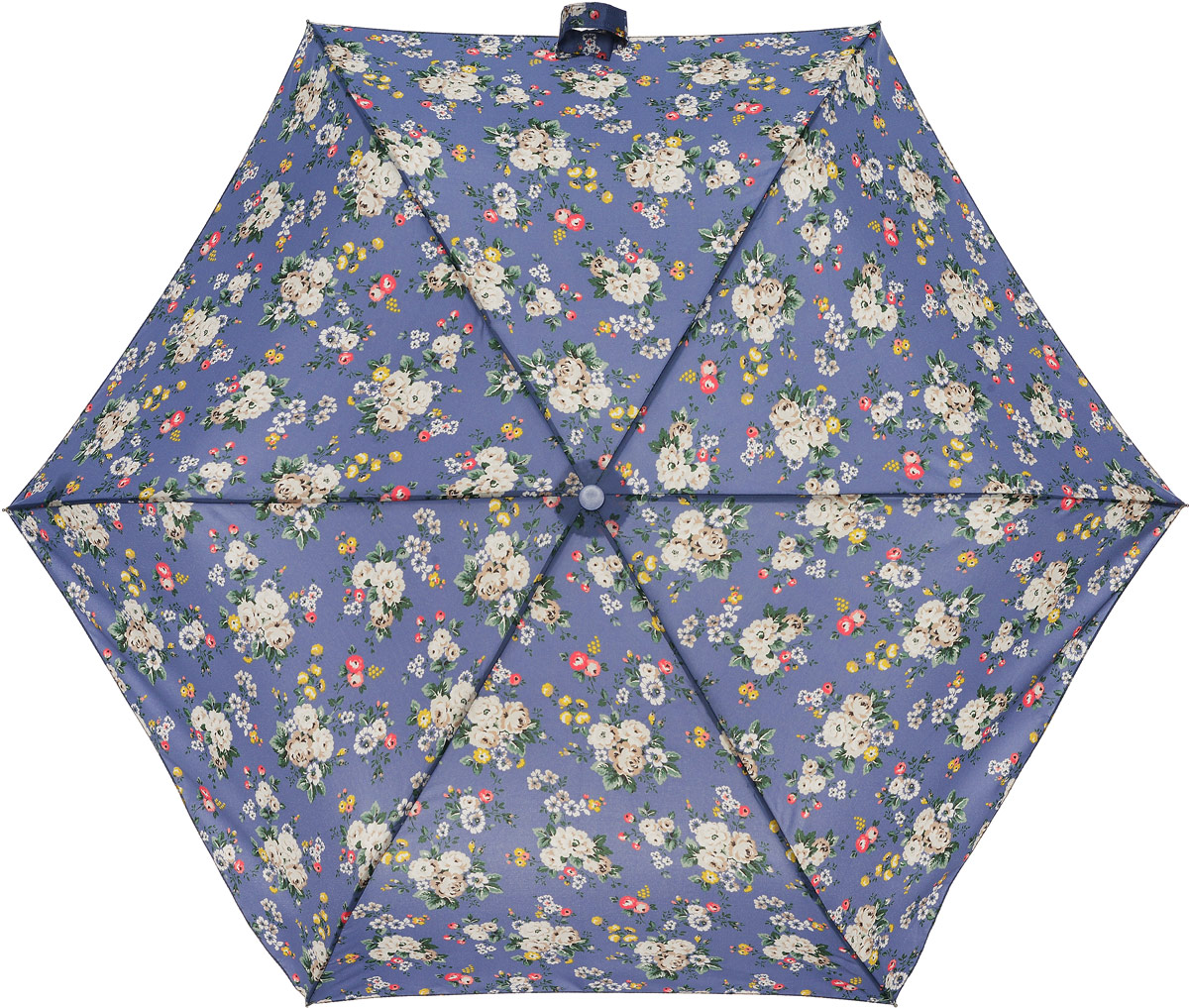 Зонт женский Cath Kidston Minilite, механический, 3 сложения, цвет: сине-фиолетовый, мультиколор. L768-3068L768-3068 SprayFlowersBlue Зонт женский Cath Kidston Minilite, механический, 3 сложения, цвет: сине-фиолетовый, мультиколор. L768-3068L768-3068 SprayFlowersBlueСтильный механический зонт Cath Kidston Minilite в 3 сложения даже в ненастную погоду позволит вам оставаться элегантной. Облегченный каркас зонта выполнен из 8 спиц из фибергласса и алюминия, стержень также изготовлен из алюминия, удобная рукоятка - из пластика. Купол зонта выполнен из прочного полиэстера. В закрытом виде застегивается хлястиком на липучке. Яркий оригинальный цветочный принт поднимет настроение в дождливый день. Зонт механического сложения: купол открывается и закрывается вручную до характерного щелчка. На рукоятке для удобства есть небольшой шнурок, позволяющий надеть зонт на руку тогда, когда это будет необходимо. К зонту прилагается чехол с небольшой нашивкой с названием бренда. Такой зонт компактно располагается в кармане, сумочке, дверке автомобиля.