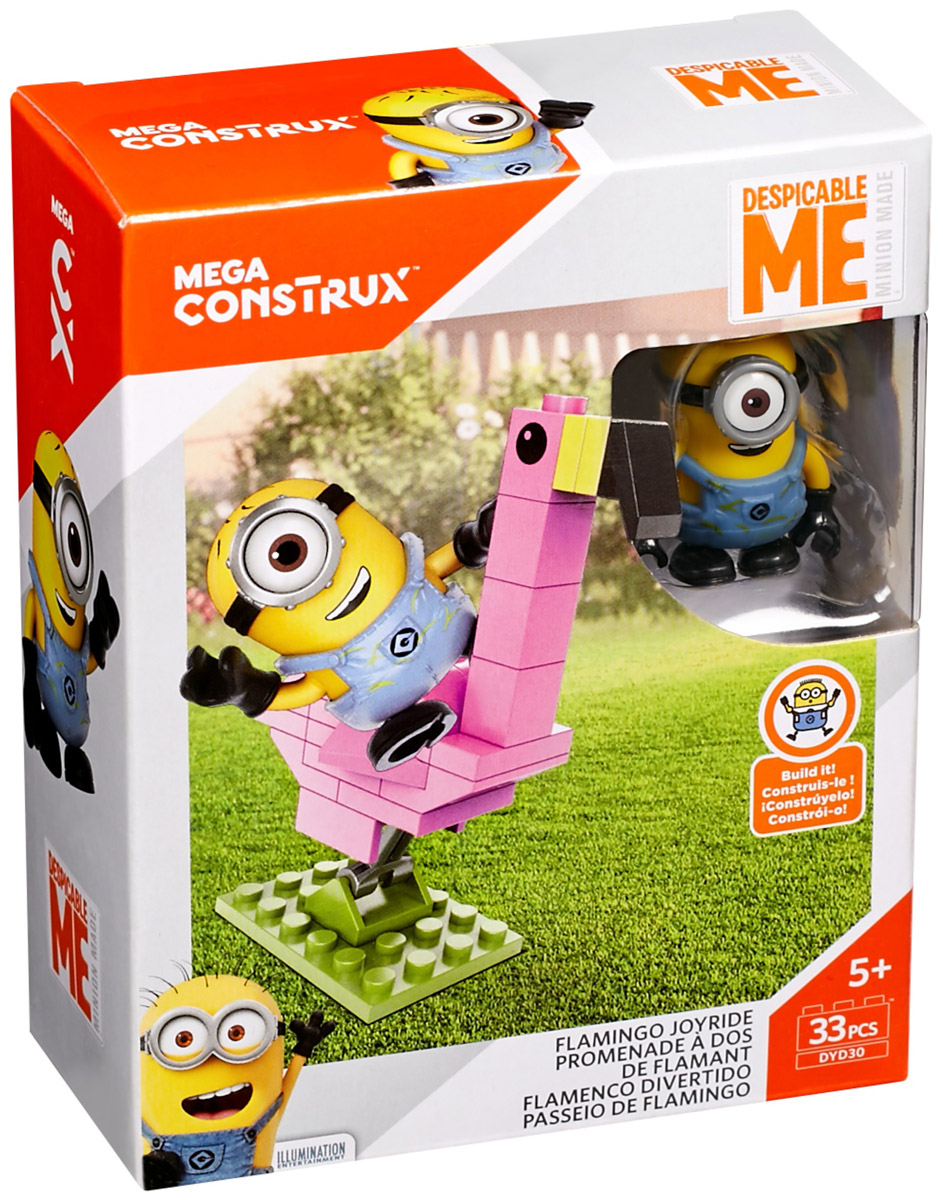 Mega Bloks Minions Конструктор Flamingo JoyrideDMV20_DYD30 Mega Bloks Minions Конструктор Flamingo JoyrideDMV20_DYD30Забавный миньон не против бесшабашной, нелепой поездки. Этот ничего не подозревающий выдумщик собирается прокатиться на розовом фламинго! Он не знает, что этот фламинго раскачивается вперед и назад, когда вы толкаете его. Соберите фламинго с помощью конструктора Mega Bloks Minions Flamingo Joyride, посадите сверху миньона и смотрите, кто сейчас свалится! В комплекте фигурка миньона. Конструктор содержит 33 детали.
