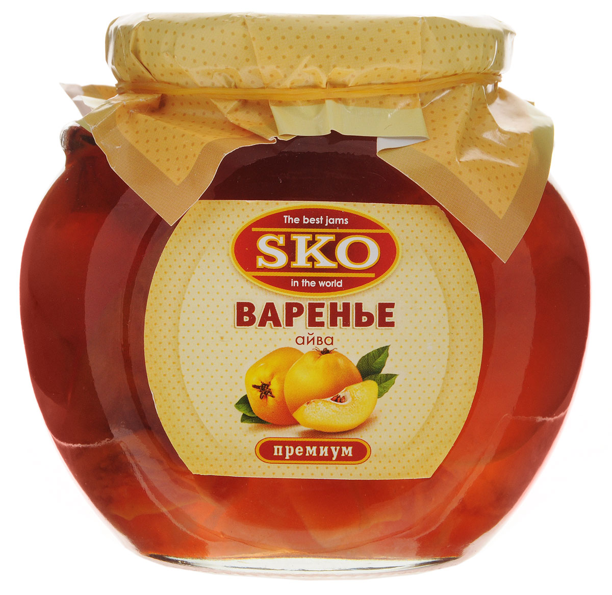 SKO варенье из айвы, 400 г11002 SKO варенье из айвы, 400 г11002Варенье из айвы SKO - армянское варенье, приготовленное по домашним рецептам и современным технологиям, не содержит пектина. Может использоваться для приготовления пирогов, тортов и других разнообразных десертов, а также в качестве самостоятельного лакомства. Варенье из айвы обладает общеукрепляющими, кровоостанавливающими, антисептическими, мочегонными и вяжущими свойствами и применяется при малокровии, сердечно-сосудистых заболеваниях, заболеваниях желудочно-кишечного тракта, дыхательных путей, астме. Из вкусного варенья готовят начинку в пирожки.