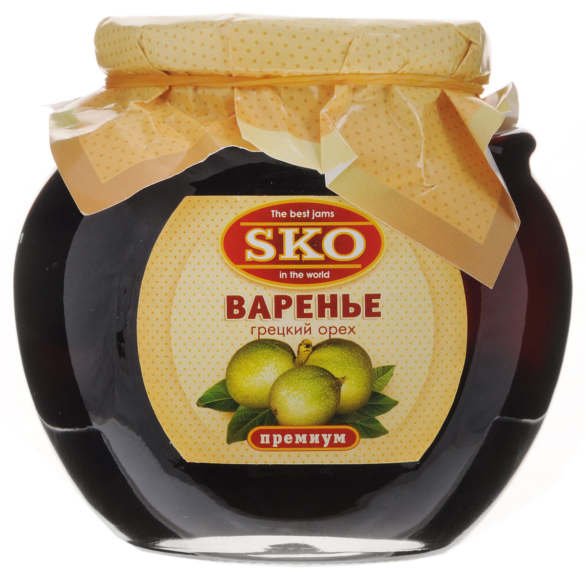 SKO варенье из грецких орехов, 400 г11005 SKO варенье из грецких орехов, 400 г11005Варенье SKO приготовлено по-домашнему рецепту и современным технологиям. Может использоваться для приготовления пирогов, тортов и других разнообразных десертов, а также в качестве самостоятельного лакомства. Варенье из зеленых грецких орехов по праву считают королем варенья. Оно поможет тем, кто часто мучается от головной боли или боли в зубах. Можно употреблять его и при простудных заболеваниях, при усталости, переутомлении, слабости в мышцах, апатии. Улучшает пищеварение, помогает избавиться от глистов, нормализует выработку желудочного сока и помогает избавиться от запоров, благодаря своим слабительным свойствам.