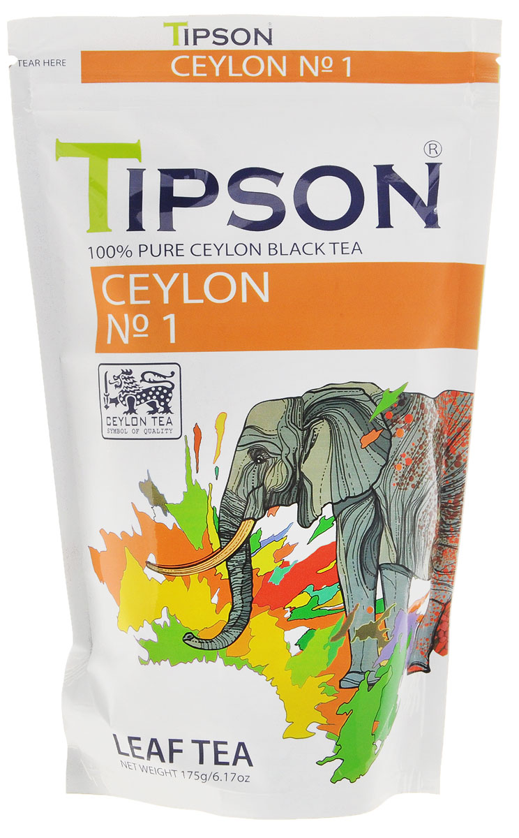 Tipson Ceylon №1 черный листовой чай, 175 г80114-00 Tipson Ceylon №1 черный листовой чай, 175 г80114-00Чай, произрастающий на острове Цейлон, давно признан лучшим в мире. Чай Tipson №1, в котором найден гармоничный баланс между силой вкуса и элегантностью аромата.