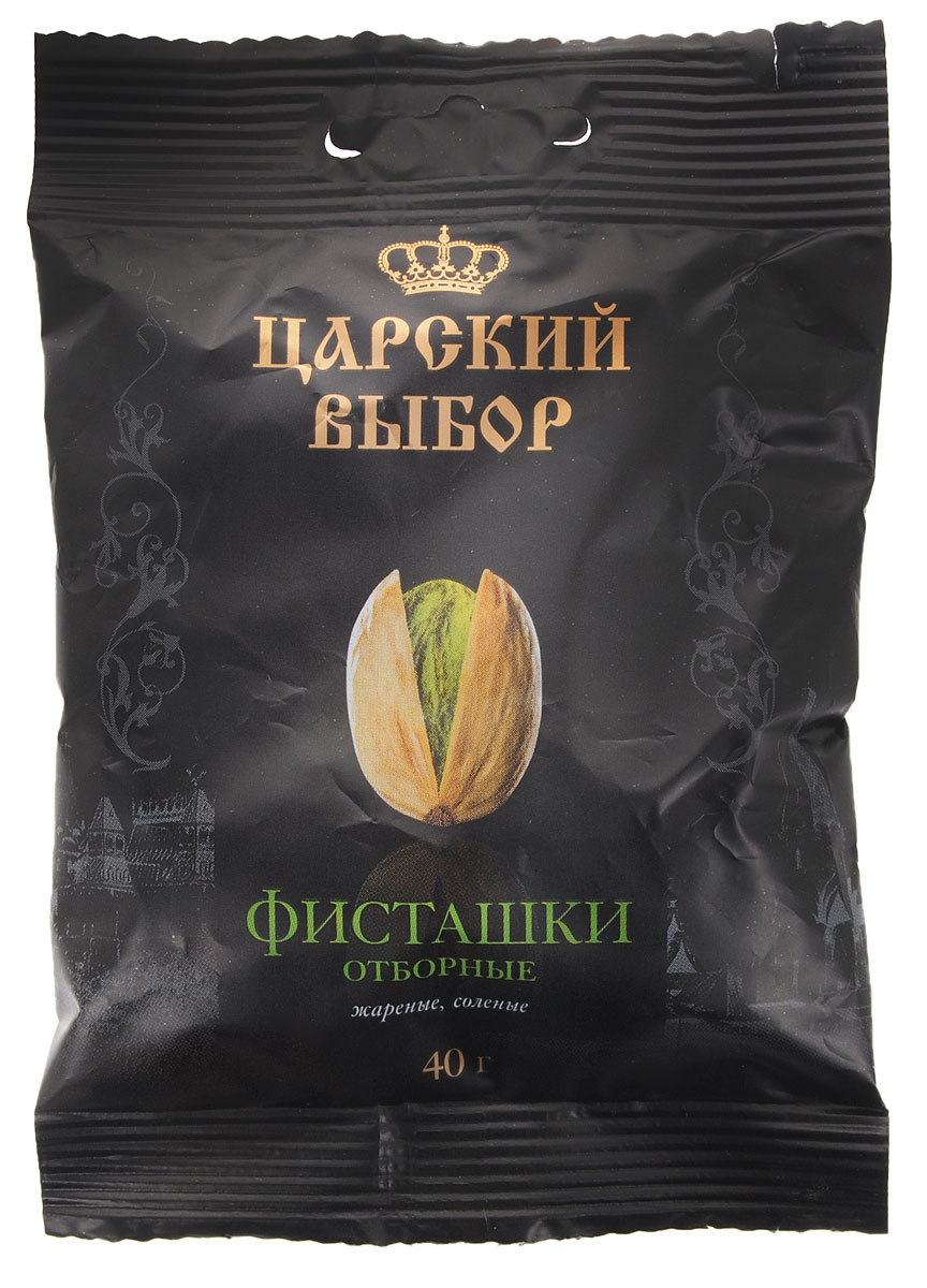 Царский выбор Фисташки жареные соленые, 40 г4670018270045 Царский выбор Фисташки жареные соленые, 40 г4670018270045Фисташки богаты протеинами, необходимыми человеку витаминами, аминокислотами и минеральными веществами, не содержат холестерина. Они полезны при высоких физических и умственных нагрузках, снимают усталость и улучшают общее самочувствие. Продукт противопоказан при индивидуальной непереносимости, может содержать следы арахиса, кунжута и других орехов.
