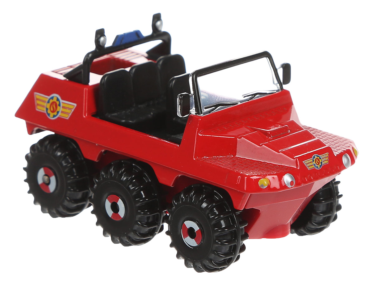 Dickie Toys Пожарная машинка Hydrus3093000_красный Dickie Toys Пожарная машинка Hydrus3093000_красныйМиниатюрная пожарная машинка Dickie Toys Hydrus выполнена в реалистичном стиле. Это не просто пожарная машина, а настоящий вездеход! 6 колес машины свободно крутятся и проедут по любому бездорожью. Кабина оснащена креслом водителя и тремя креслами для пассажиров. Машинка изготовлена из прочного яркого металла с элементами из пластика. Ваш ребенок сможет часами играть с пожарной машиной, придумывая разные истории. Пополните коллекцию моделей пожарной техники другими игрушками из серии Пожарный Сэм и организуйте собственную пожарную станцию!
