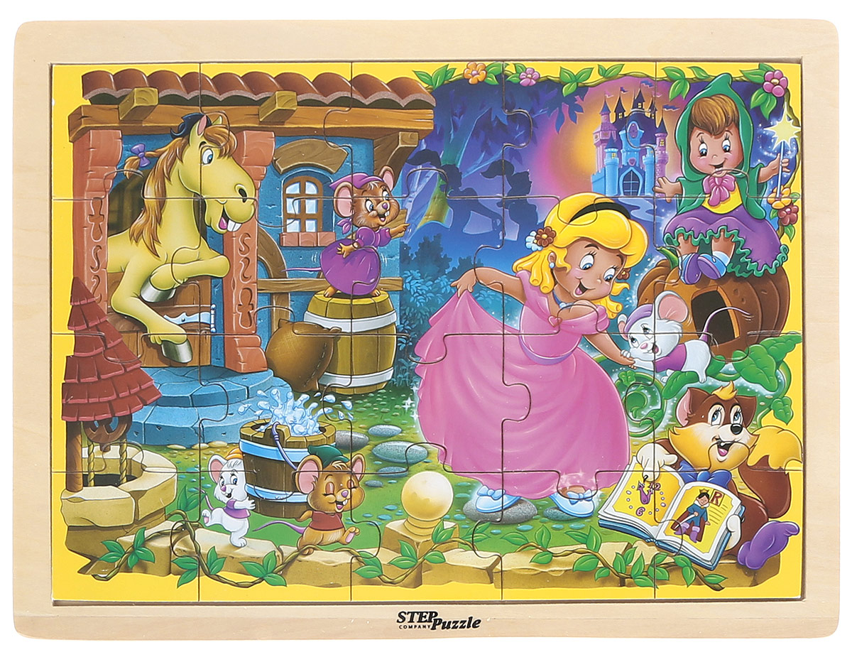 Step Puzzle Пазл для малышей Золушка89716 Step Puzzle Пазл для малышей Золушка89716Пазл для малышей Step Puzzle Золушка ориентирован на активное развитие мелкой моторики, сенсорики, речи, памяти, внимания, логического и образного мышления вашего ребенка. Элементы пазла выполнены из прочного дерева с изображением Золушки в окружении зверушек. Игра специально разработана для занятий с детьми от 3 лет.