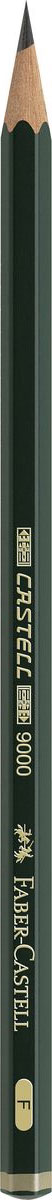 Faber-Castell Карандаш чернографитный Castell 9000 твердость F119010 Faber-Castell Карандаш чернографитный Castell 9000 твердость F119010Faber-Castell Castell 9000 - шестигранный графитный карандаш наивысшего качества с долголетней традицией. Пригоден не только для письма, но и для эскизов и рисования. Покрыт лаком на водной основе в интересах защиты окружающей среды. Специальная SV технология вклеивания грифеля предотвращает его поломку при падении. Высокое качество мягкой древесины обеспечивает легкое затачивание.