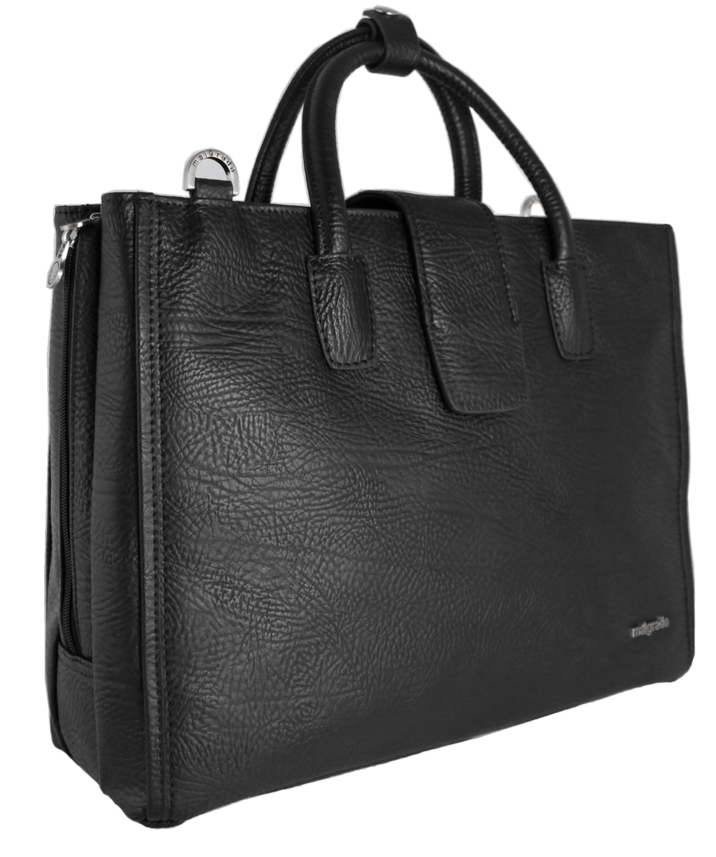 Cумка мужская Malgrado, цвет: черный. BR09-180C1730BR09-180C1730 black Cумка мужская Malgrado Cумка мужская Malgrado, цвет: черный. BR09-180C1730BR09-180C1730 black Cумка мужская MalgradoОригинальная мужская сумка Malgrado выполнена из натуральной кожи черного цвета. Сумка состоит из трех отделений. В первом отделении находятся кармашки для ручек, мобильного телефона и документов. Ноутбук или любой другой гаджет будут надежны, защищены от удара в среднем отделении, в нем так же расположены два тканевых кармашка. В третьем кармане находится карман на молнии. Все три отделения закрываются на пластмассовые молнии. Дополнительно сумка закрывается хлястиком на магнитной кнопке. Модель снабжена плечевым ремнем. Сумка отлично подойдет, как для деловых поездок, так и для повседневных дел. Характеристики: Материал: натуральная кожа, текстиль, металл. Размер сумки: 30 см х 40 см х 12 см. Высота ручек: 12 см. Цвет: черный. Артикул: BR09-180C1730.
