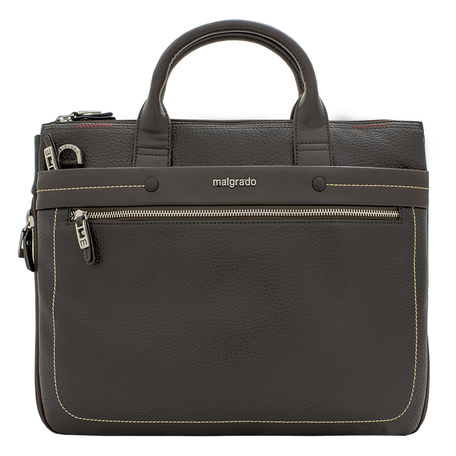 Сумка мужская Malgrado, цвет: коричневый. BR09-359C1538BR09-359C1538_brown Сумка мужская Malgrado, цвет: коричневый. BR09-359C1538BR09-359C1538_brownСтильная мужская сумка Malgrado выполнена из натуральной кожи с зернистой фактурой, оформлена металлической фурнитурой с символикой бренда и контрастной строчкой. Сумка содержит одно отделение, которое закрывается на застежку-молнию. Внутри изделия расположены: врезной карман на застежке-молнии, три накладных кармана, один из которых закрывается на кнопку. Снаружи, на задней стороне сумки, расположен накладной карман на молнии. Лицевая сторона сумки дополнена врезным карманом на молнии и накладным карманом на застежке-молнии, внутри которого расположен органайзер, состоящий из трех кармашков для кредитных карт, двух накладных карманов и двух кожаных фиксаторов для письменных принадлежностей. Сумка оснащена двумя практичными ручками и съемным плечевым ремнем регулируемой длины, которые позволят носить изделие, как в руках, так и на плече. Дно сумки дополнено молнией, с помощью которой возможно увеличить объем изделия. Практичный аксессуар позволит вам завершить образ и...