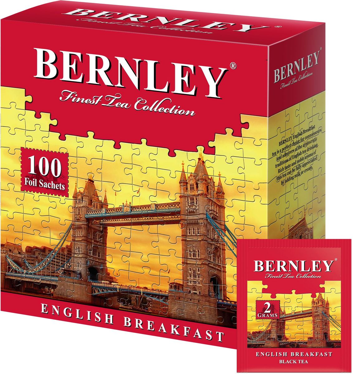 Bernley English Breakfast чай черный байховый мелкий в пакетиках, 100 шт1070128 Bernley English Breakfast чай черный байховый мелкий в пакетиках, 100 шт1070128Bernley English Breakfast в конвертах - высокогорный черный чай для традиционного английского чаепития.