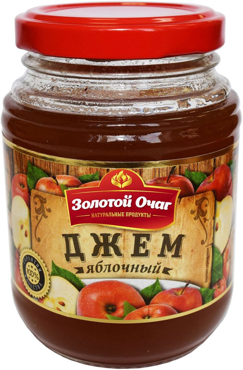 Золотой Очаг джем яблочный, 320 г4607816070775 Золотой Очаг джем яблочный, 320 г4607816070775Яблочный джем Золотой Очаг - 100% натуральный продукт. Даже ломтик пшеничного хлеба превращается в изысканное лакомство, если покрыть его слоем золотистого яблочного джема! Кушайте на здоровье!