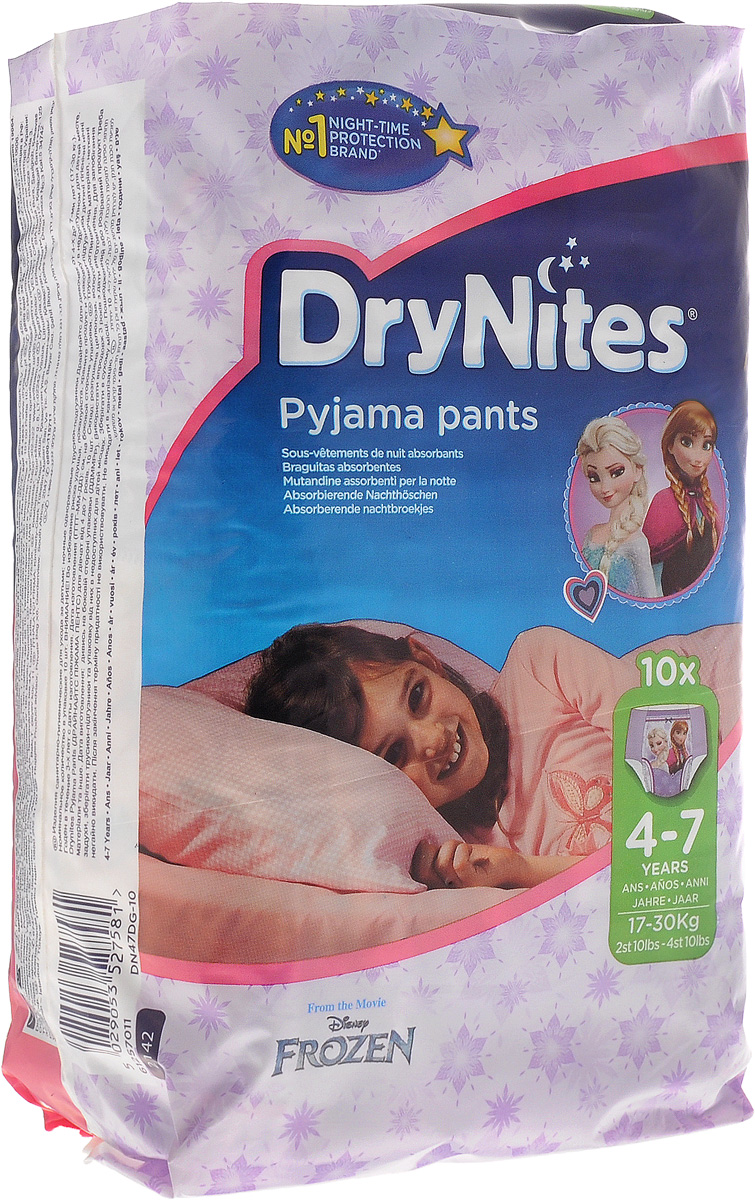 Huggies Подгузники-трусики для девочек DryNites From the Movie Disney Frozen 4-7 лет 10 шт Huggies Подгузники-трусики для девочек DryNites From the Movie Disney Frozen 4-7 лет 10 шт
