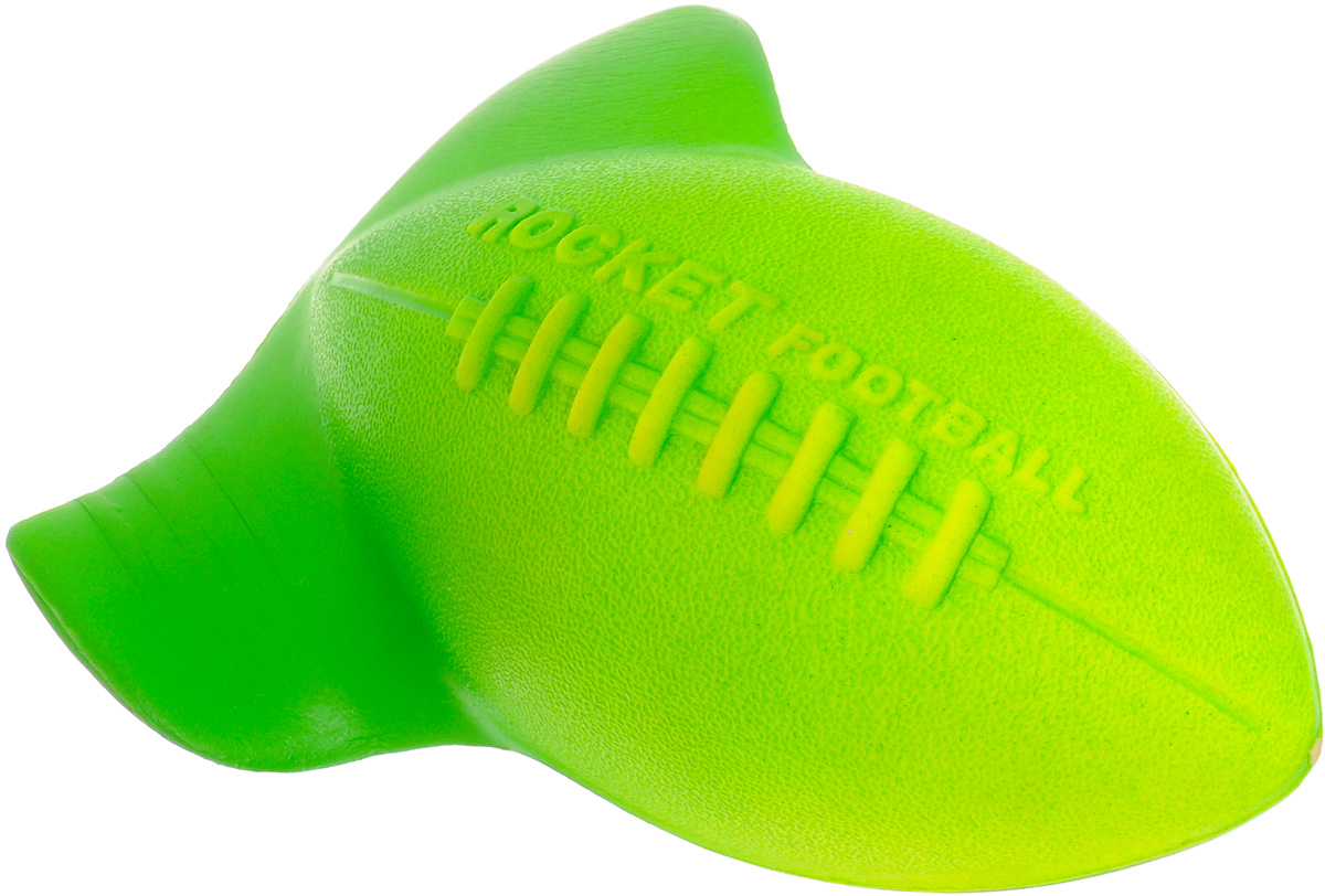 Aerobie Мяч Rocket Football цвет салатовый зеленый76_салатовый,зеленый Aerobie Мяч Rocket Football цвет салатовый зеленый76_салатовый,зеленыйМягкий мяч для бросков Aerobie Rocket Football изготовлен из мягкого эластичного материала, что позволяет обезопасить ладони игроков при приеме мяча. Несмотря на его маленький размер, особым образом изогнутые края сделают эффектным бросок даже на большую дистанцию. Специально разработанный аэродинамический дизайн позволяет делать точные и меткие броски, будь они сделаны даже из-за спины игрока, делая увлекательной игру не только для детей, но и для их родителей.