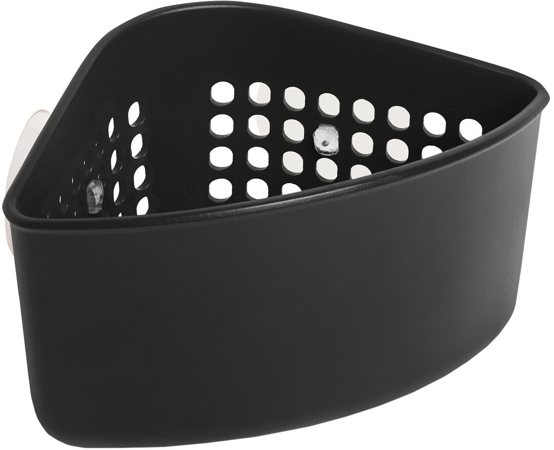 Уголок для раковины Umbra Caddy, цвет: черный330711-040 Уголок для раковины Umbra Caddy, цвет: черный330711-040Кухонные органайзеры Кеддипополнились новыми, лаконичными и очень удобными уголками для раковины. Они крепятся внутри раковины на сильные присоски (в комплекте). Уголки имеют множество дырочек, отвечающих сразу нескольким требованиям: с их помощью можно самим регулировать, куда вставить присоски - подойдёт в любую раковину, они позволяют воздуху циркулировать и лучше высушивать губки и щётки, и в конце концов, они обеспечивают уголку стильный дизайн. Размеры 16 х 10 х 10 см.