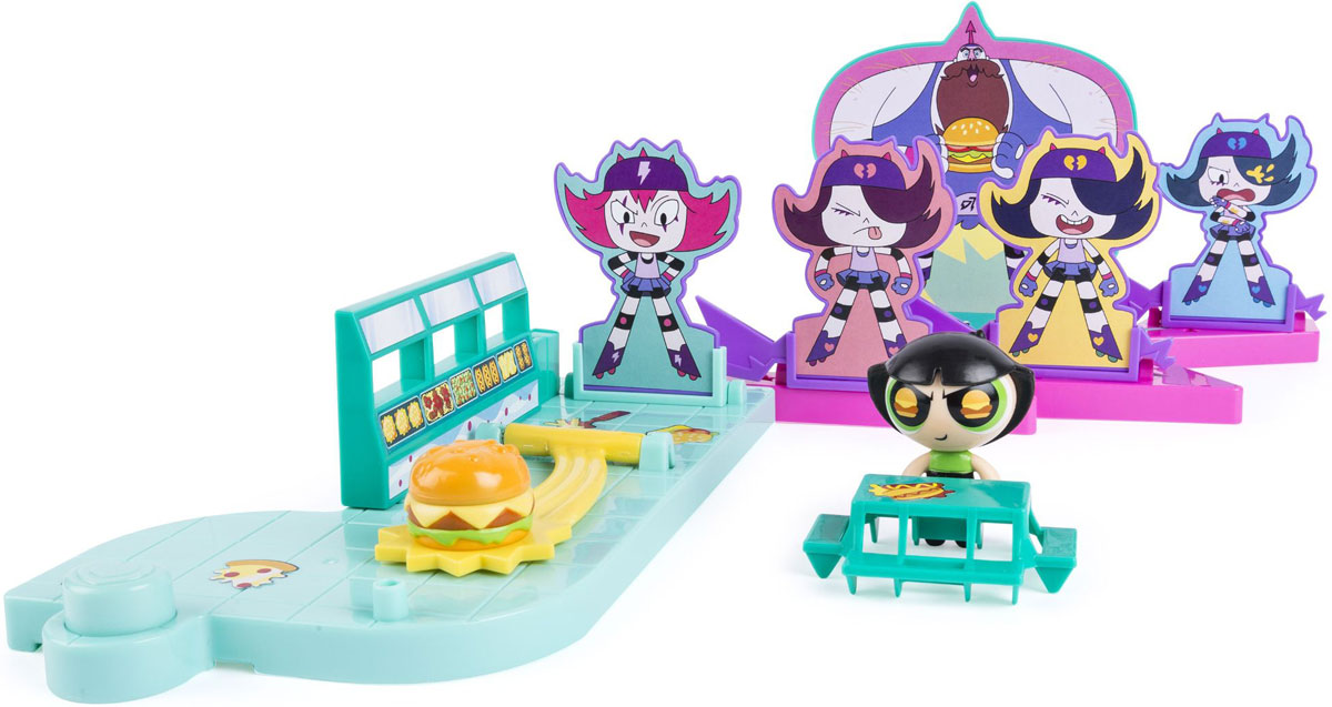 Powerpuff Girls Набор фигурок Создай свою историю Суперкрошки Пестика22323_гонка в ресторане Powerpuff Girls Набор фигурок Создай свою историю Суперкрошки Пестика22323_гонка в ресторанеВ набор фигурок Powerpuff Girls Создай свою историю Суперкрошки Пестика входят игровые плитки, которые можно соединять по-разному, создавая уникальную историю Суперкрошек. В комплекте также фигурка героини высотой 5 см.