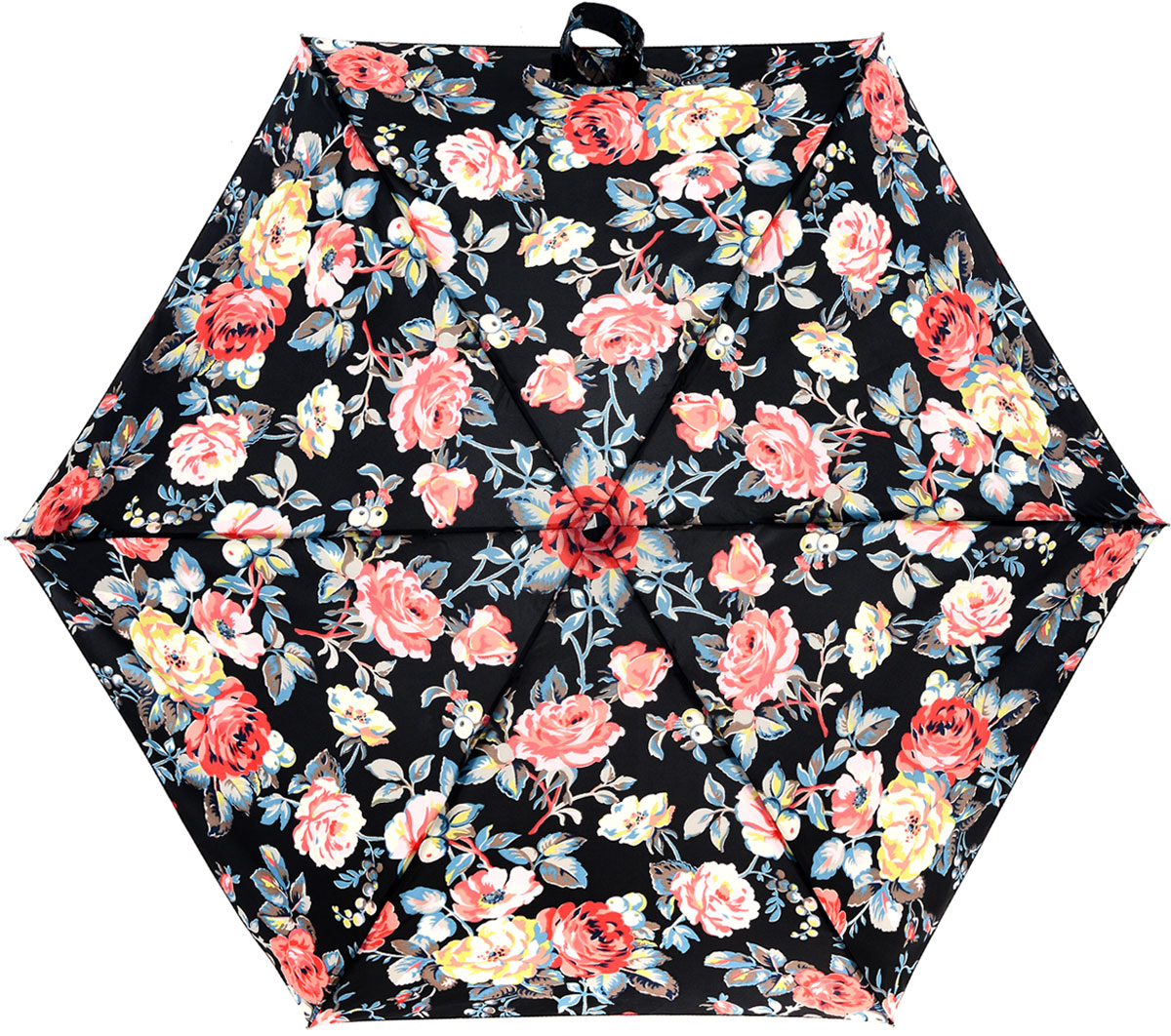 Зонт женский Cath Kidston Tony, механический, 5 сложений, цвет: черный, розовый, голубой. L521-3069L521-3069 GardenRoseCharcoal Зонт женский Cath Kidston Tony, механический, 5 сложений, цвет: черный, розовый, голубой. L521-3069L521-3069 GardenRoseCharcoalНеобыкновенно компактный женский зонт Cath Kidston Tony с легкостью поместится в маленькую сумочку и не даст вам промокнуть. Купол зонта, выполненный из качественного полиэстера, оформлен цветочным принтом. Облегченный каркас выполнен из алюминия и фибергласса. Зонт дополнен удобной деревянной ручкой, дополненной текстильной петлей. Изделие имеет механический тип сложения: открывается и закрывается вручную. В сложенном виде зонт фиксируется с помощью хлястика с липучкой. К зонту прилагается чехол. Стильный и практичный аксессуар даже в ненастную погоду позволит вам оставаться неотразимой.