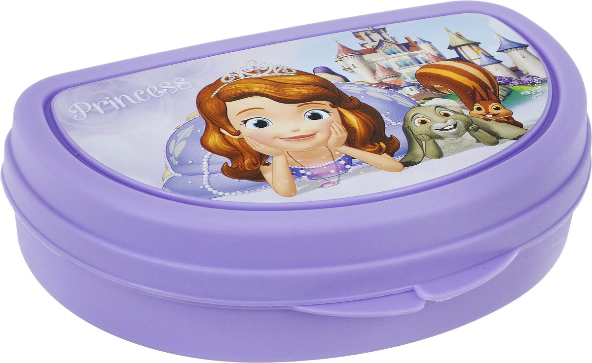Бутербродница Idea Disney. Принцесса София, цвет: лиловый, 14,5 х 10 х 4 смМ 1201-Д Бутербродница Idea Disney. Принцесса София, цвет: лиловый, 14,5 х 10 х 4 смМ 1201-ДБутербродница Idea Disney. Принцесса София выполнена из высококачественного пищевого пластика, что очень удобно и безопасно для детей, так как пластик не бьется. Крышка оформлена изображением принцессы Софии. Крышка плотно закрывается, благодаря чему пища дольше остается свежей и вкусной. Такая бутербродница позволит перекусить любимым домашним бутербродом где угодно: в школе, в походе, поездке, на пикнике. Не занимает много места и легко помещается в любую сумку. Нельзя использовать в СВЧ и мыть в посудомоечной машине.